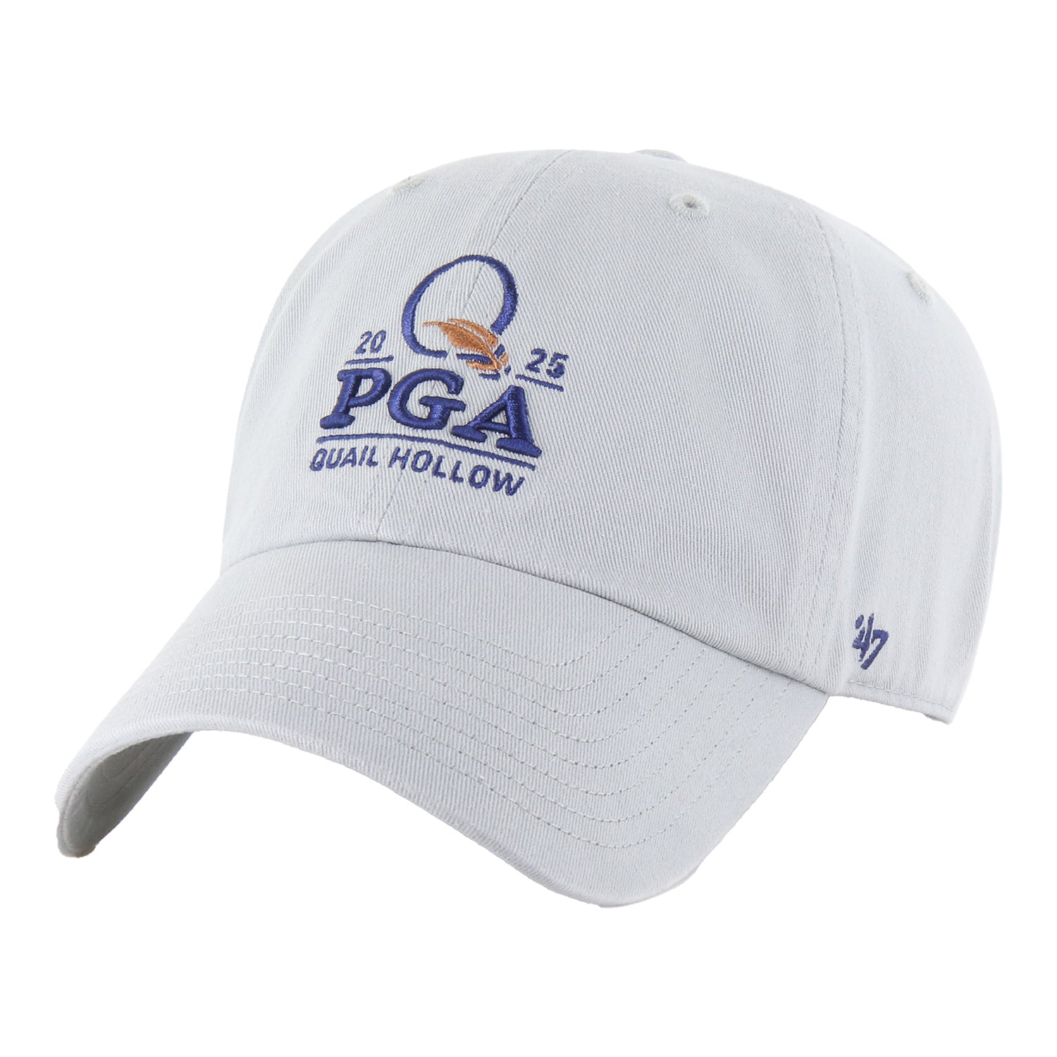 '47 Brand 2025 PGA Championship Clean Up Hat in Grey - Angled Front Left View