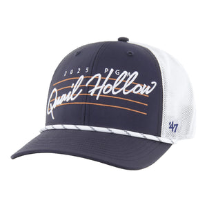 '47 Brand 2025 PGA Championship Downbirst Trucker Hat in Navy - Angled Front Left View