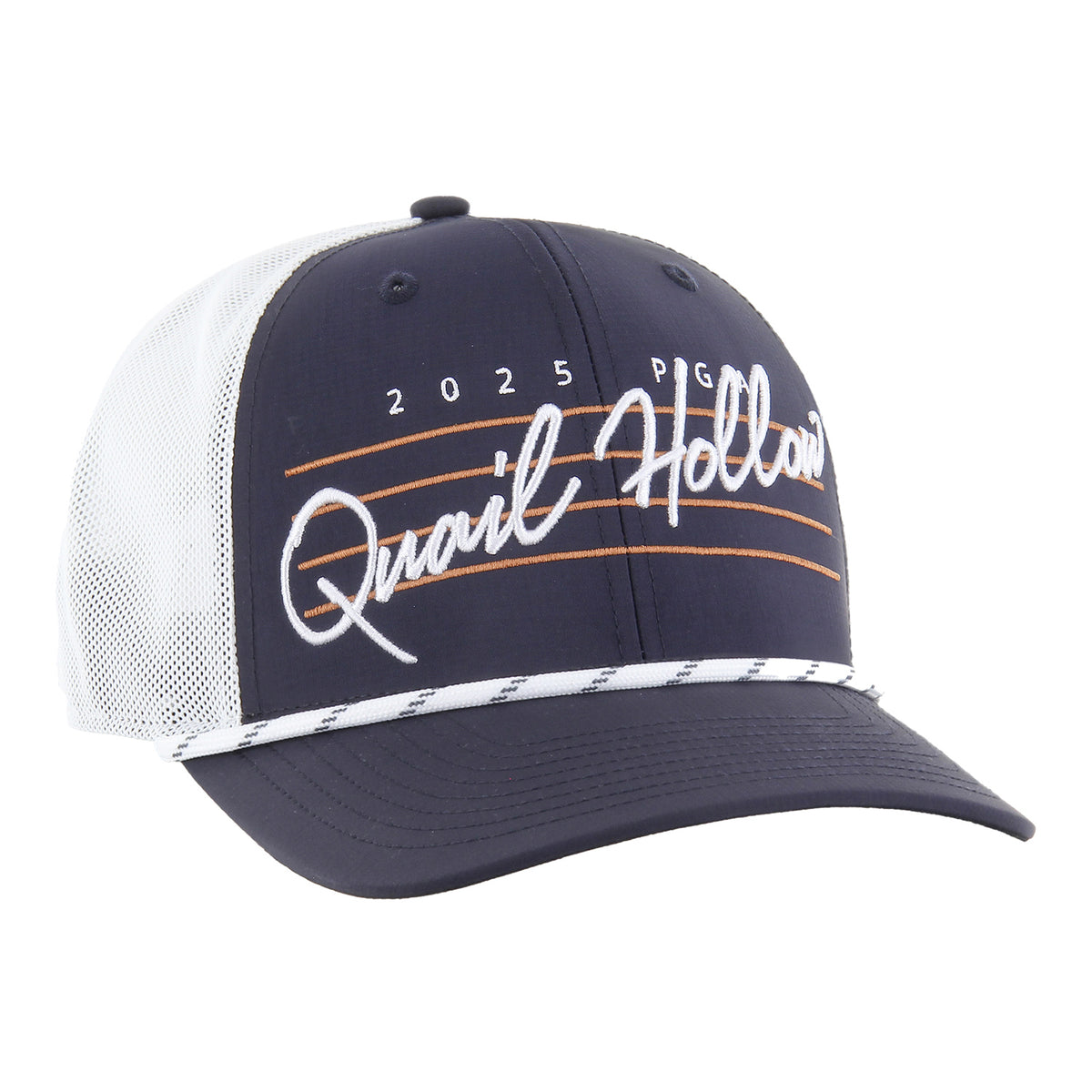 &#39;47 Brand 2025 PGA Championship Downbirst Trucker Hat in Navy - Angled Front Right View