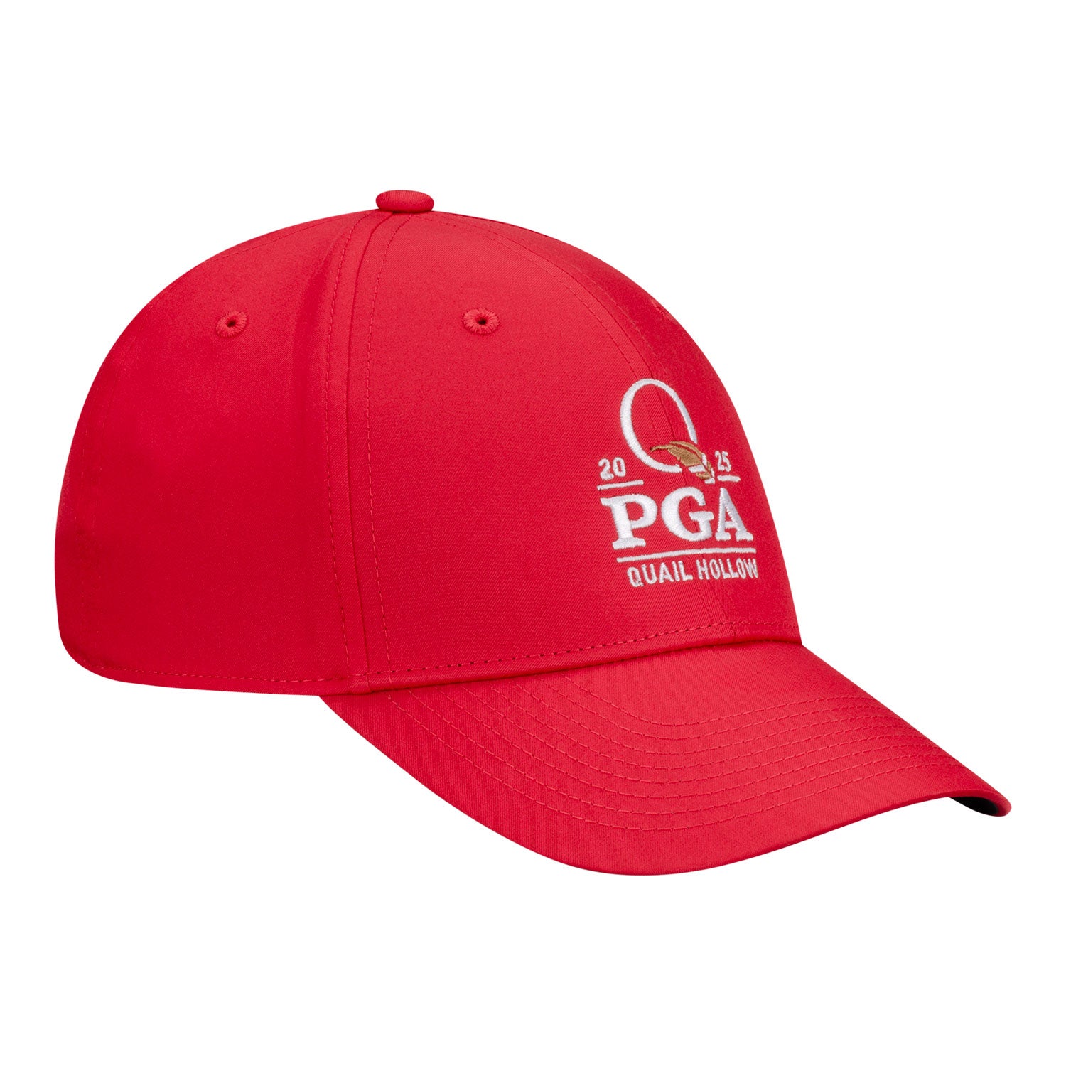 Nike 2025 PGA Championship Dri-Fit Club Hat in University Red - Angled Left Side View