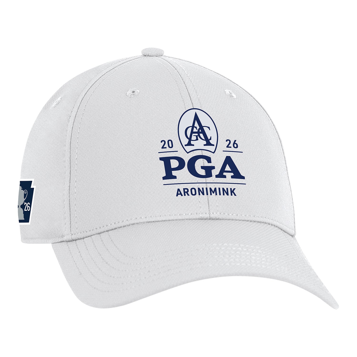 Ahead 2026 PGA Championship Stratus Logo & Keystone Performance Hat in White - Front View
