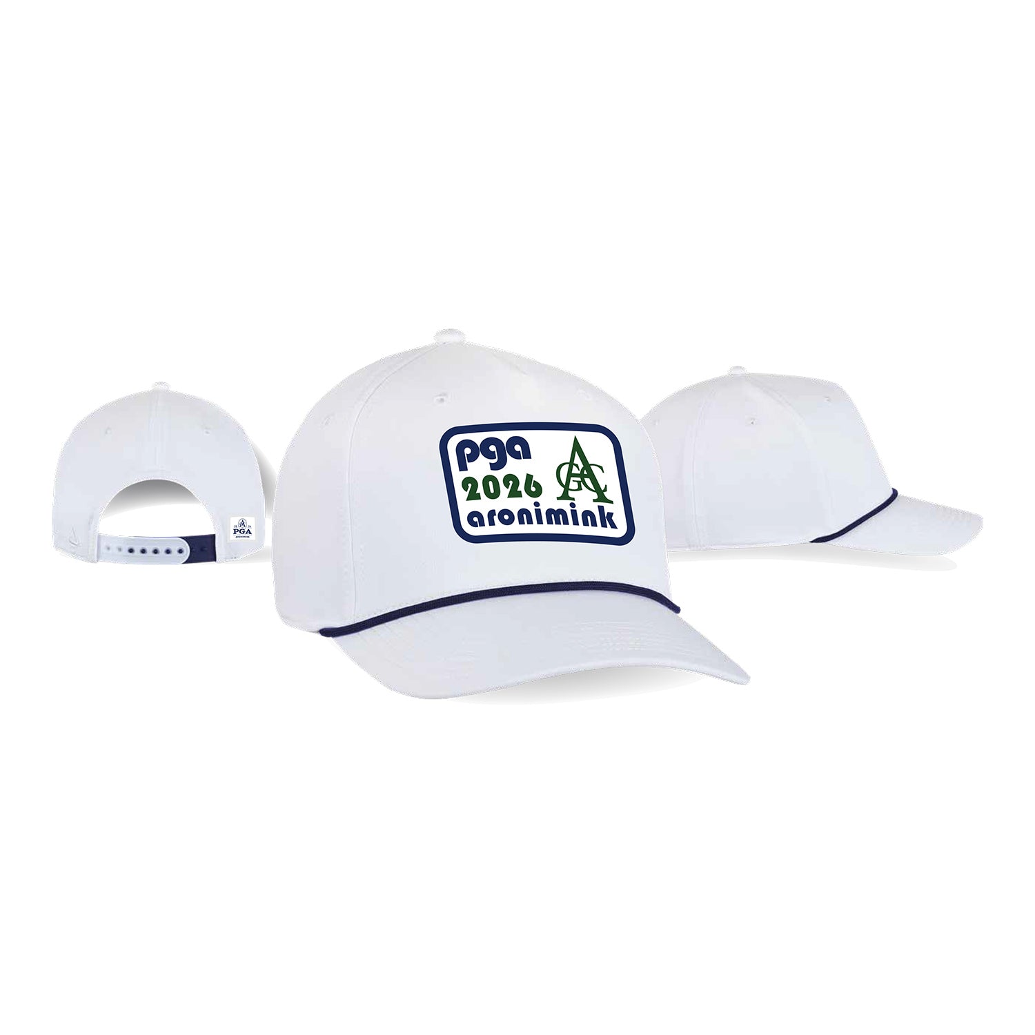 Ahead 2026 PGA Championship Alto Rope Hat in White - All Sides View