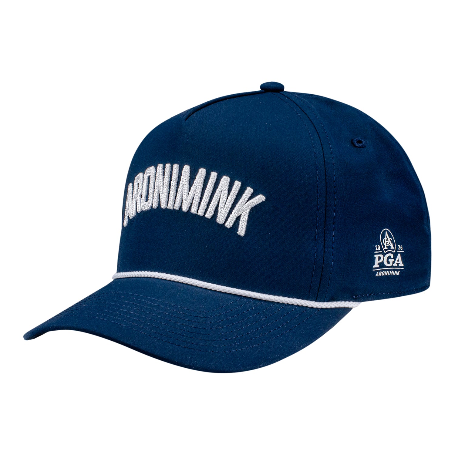 Imperial 2026 PGA Championship Wrightson Rope Hat in Navy and White - Angled Front Left View