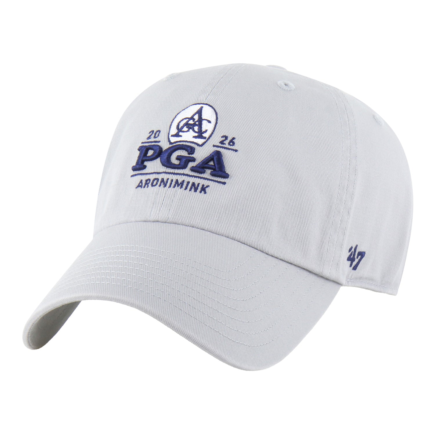 '47 Brand 2026 PGA Championship Clean Up Hat in Grey - Front View