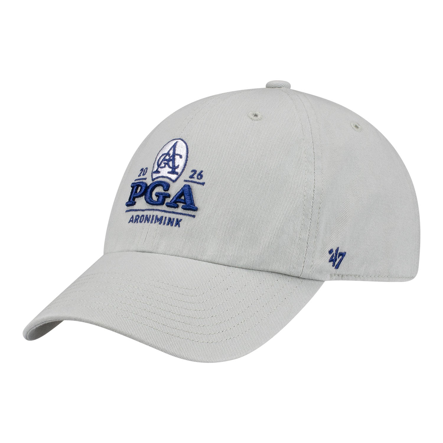'47 Brand 2026 PGA Championship Clean Up Hat in Grey - Angled Front Left View