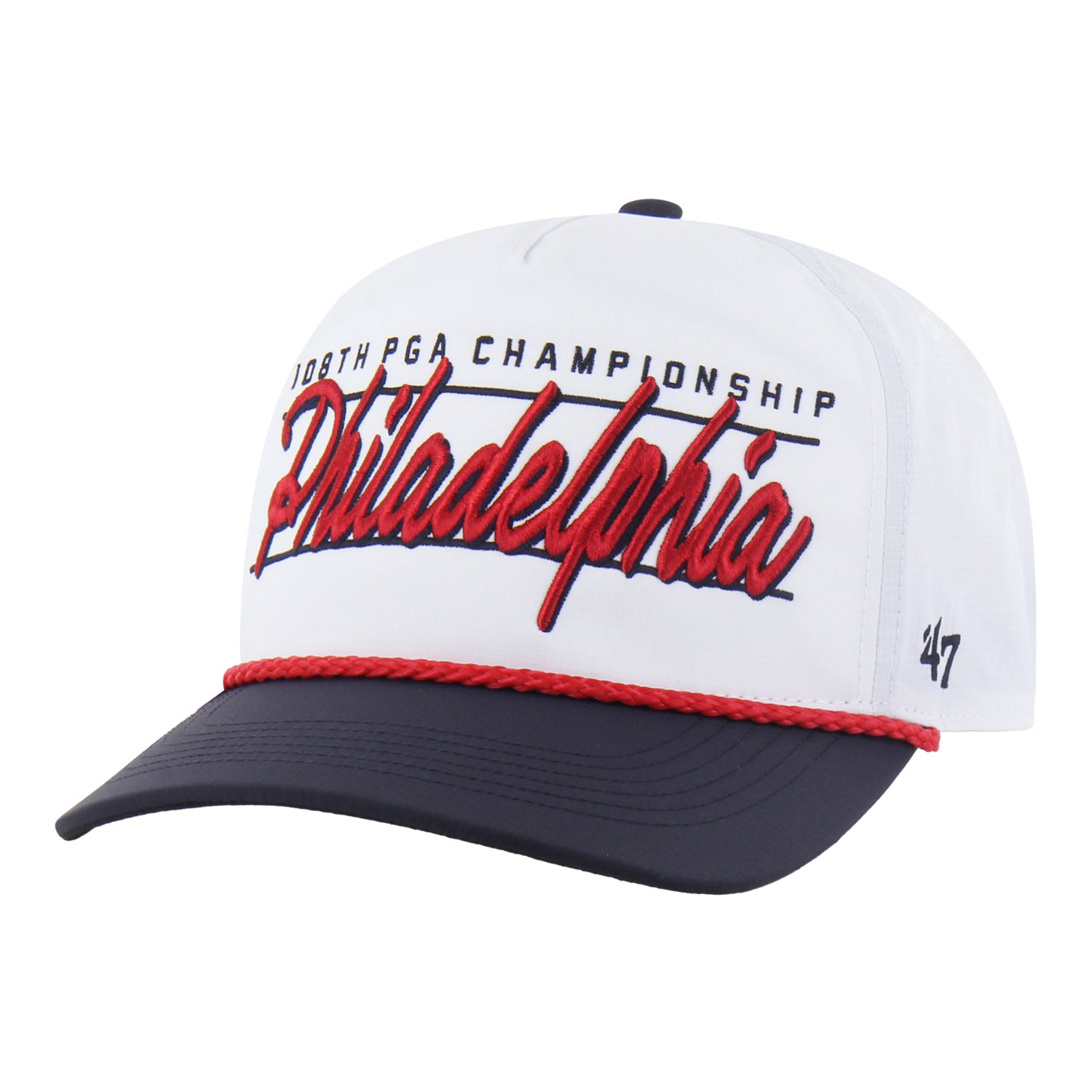 '47 Brand 2026 PGA Championship Condor Two Tone Hitch Philadelphia Hat in White and Navy - Angled Front Left View