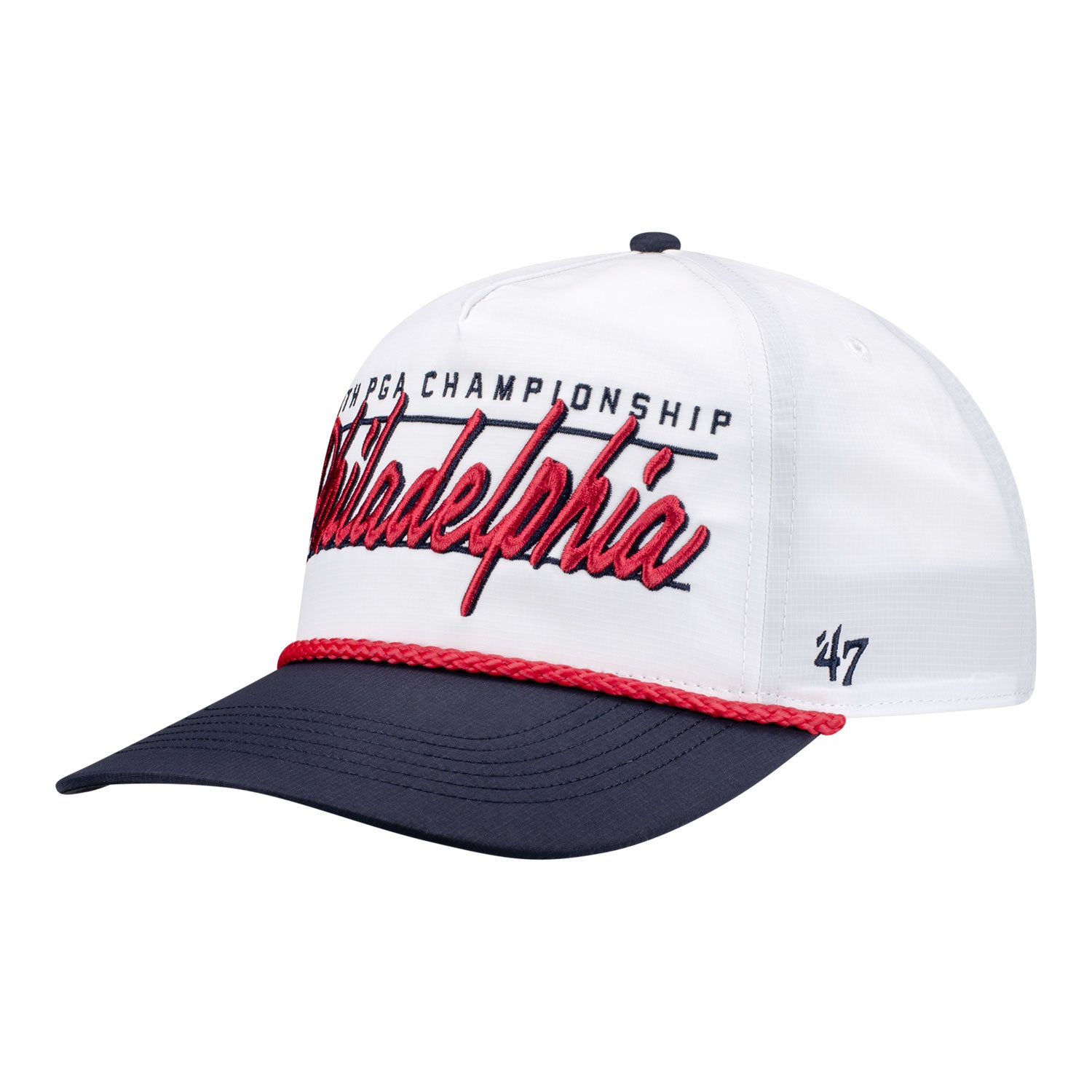 '47 Brand 2026 PGA Championship Condor Two Tone Hitch Philadelphia Hat in White and Navy - Angled Front Left View