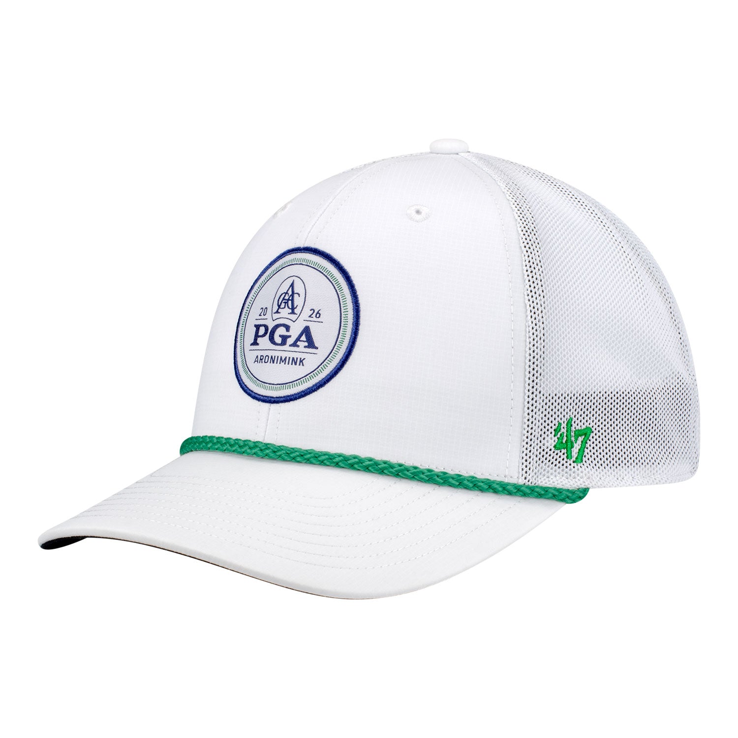 '47 Brand 2026 PGA Championship Fairway Rope Meshback Trucker Hat in White - Angled Front Left View