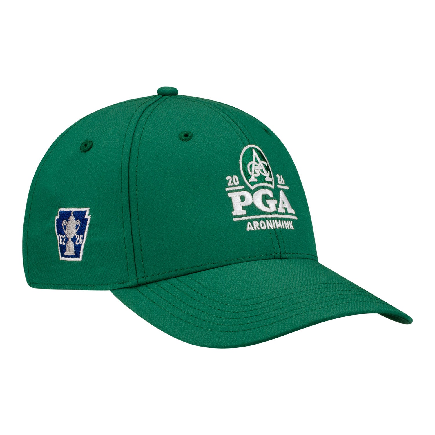Ahead 2026 PGA Championship Stratus Logo & Keystone Performance Hat in Georgia Green - Angled Front Right View