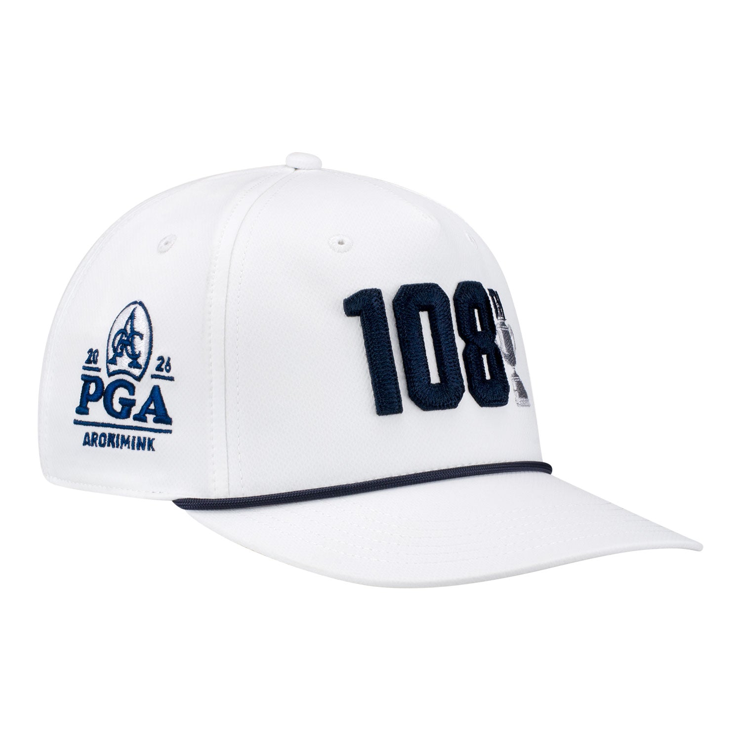 Ahead 2026 PGA Championship Classic Fit Alto Performance Rope Hat in White - Angled Front Right View
