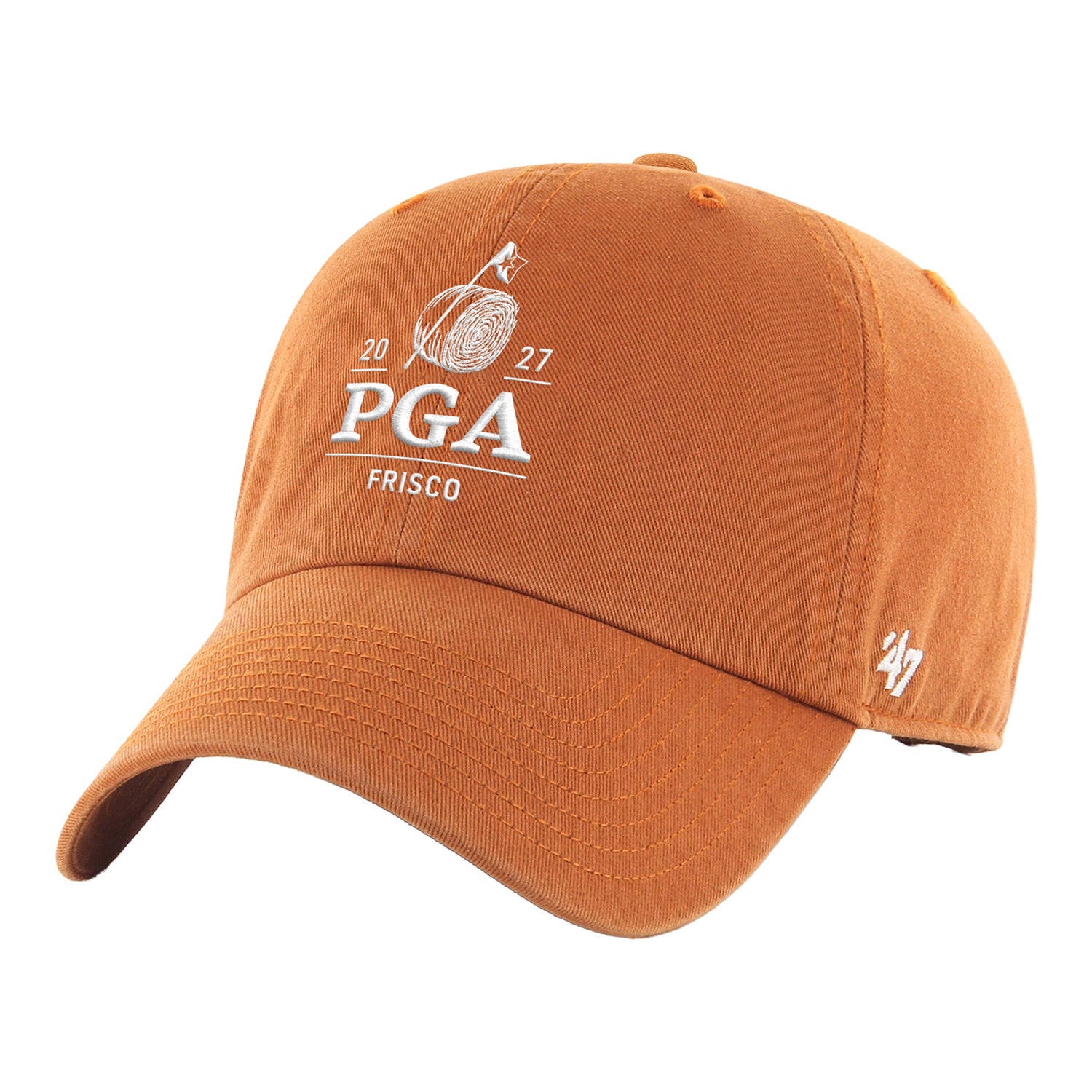 '47 Brand 2027 PGA Championship University of Texas Longhorns Co-Brand Hat in Burnt Orange - Front Right