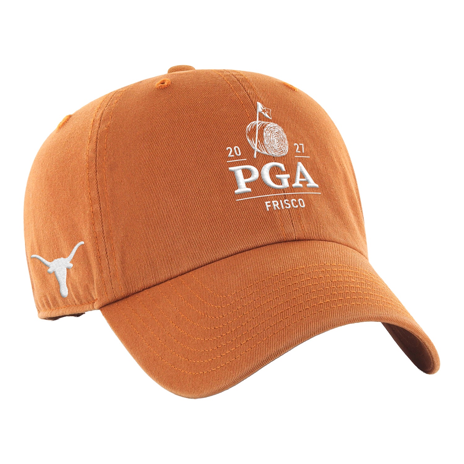 '47 Brand 2027 PGA Championship University of Texas Longhorns Co-Brand Hat in Burnt Orange - Front Right