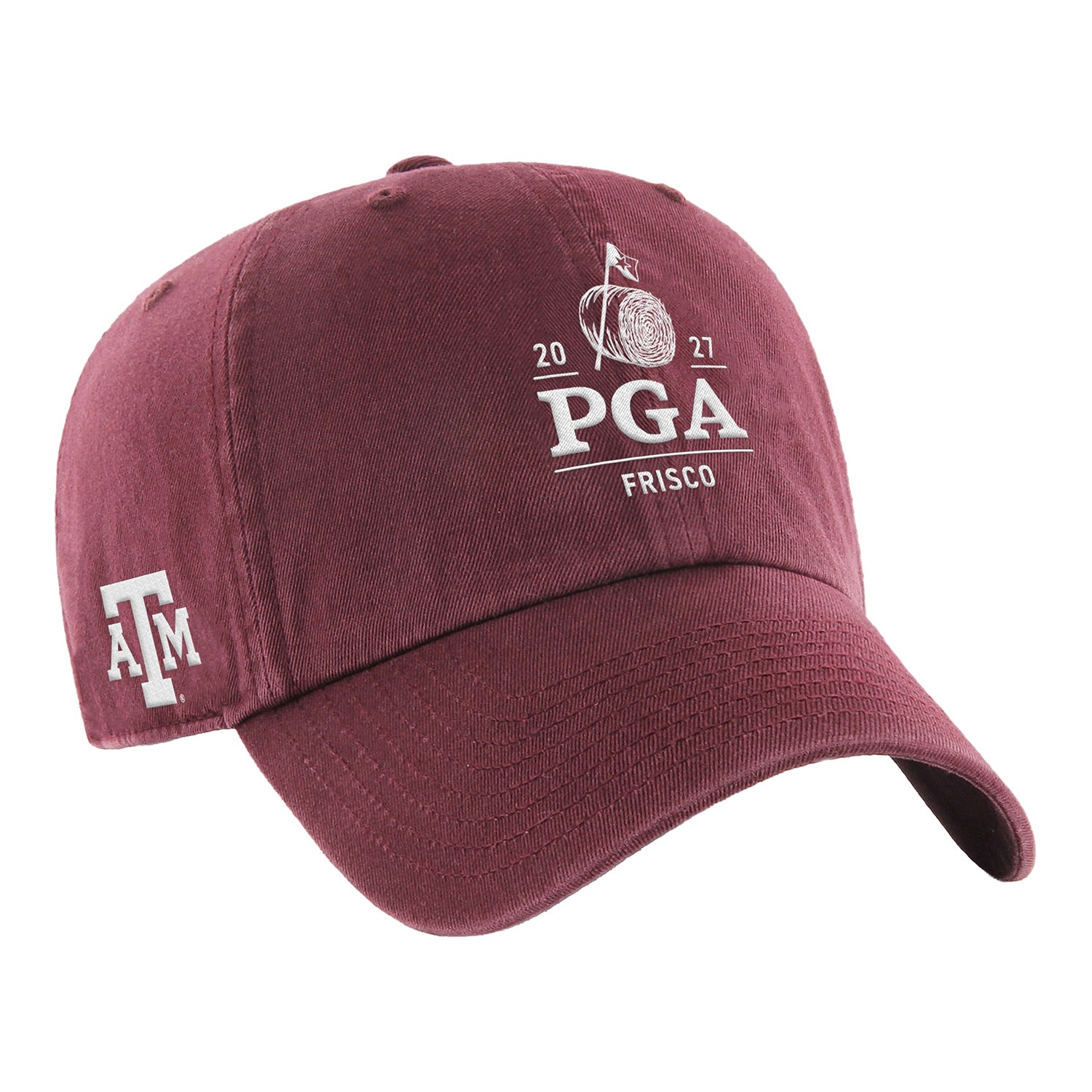 '47 Brand 2027 PGA Championship Texas A&M Co-Brand Hat in Dark Maroon - Front Right
