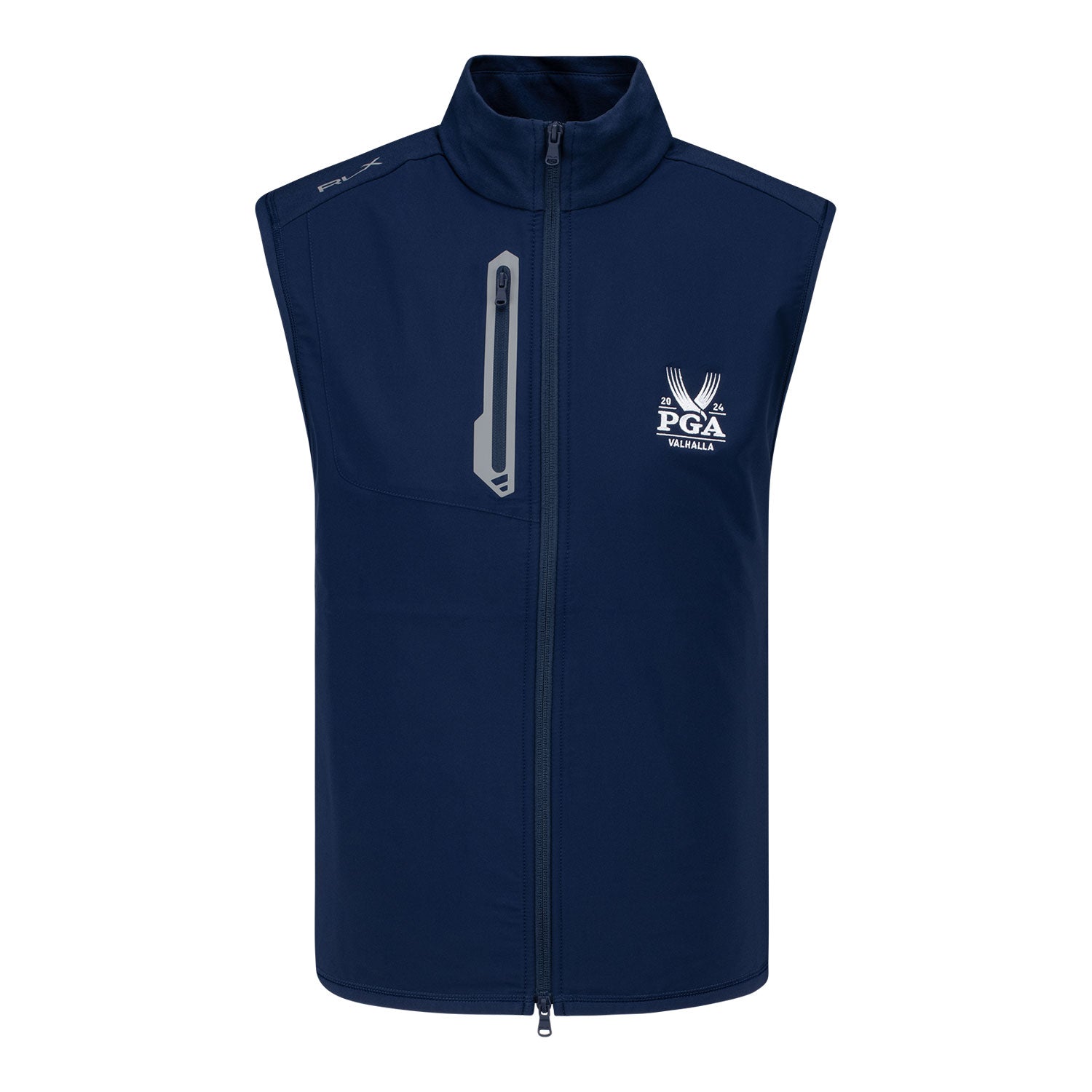 Ralph Lauren 2024 PGA Championship Full Zip Tech Vest in Navy - Front View