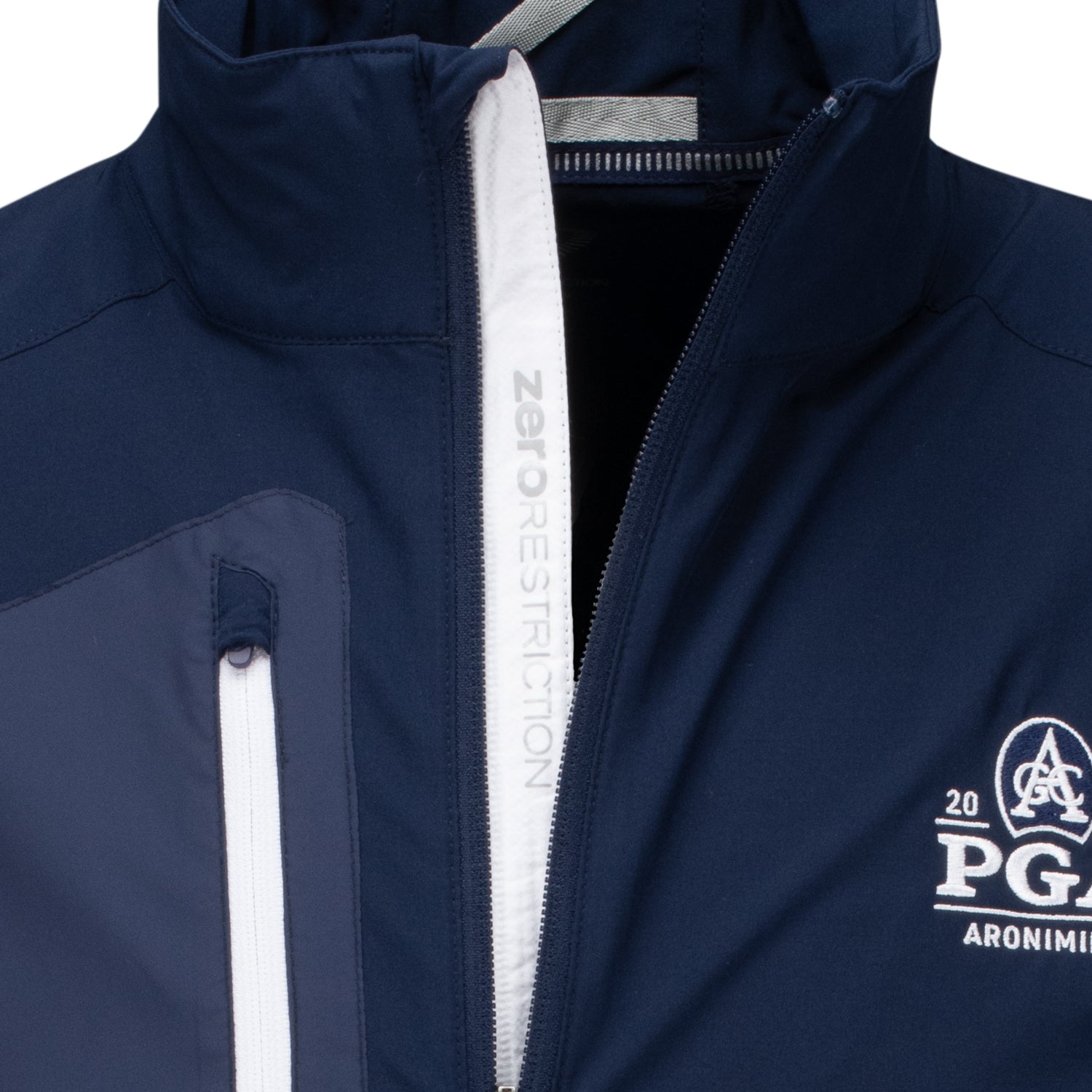 Zero Restriction Brands 2026 PGA Championship Z700 Full Zip Vest in Navy - Front View