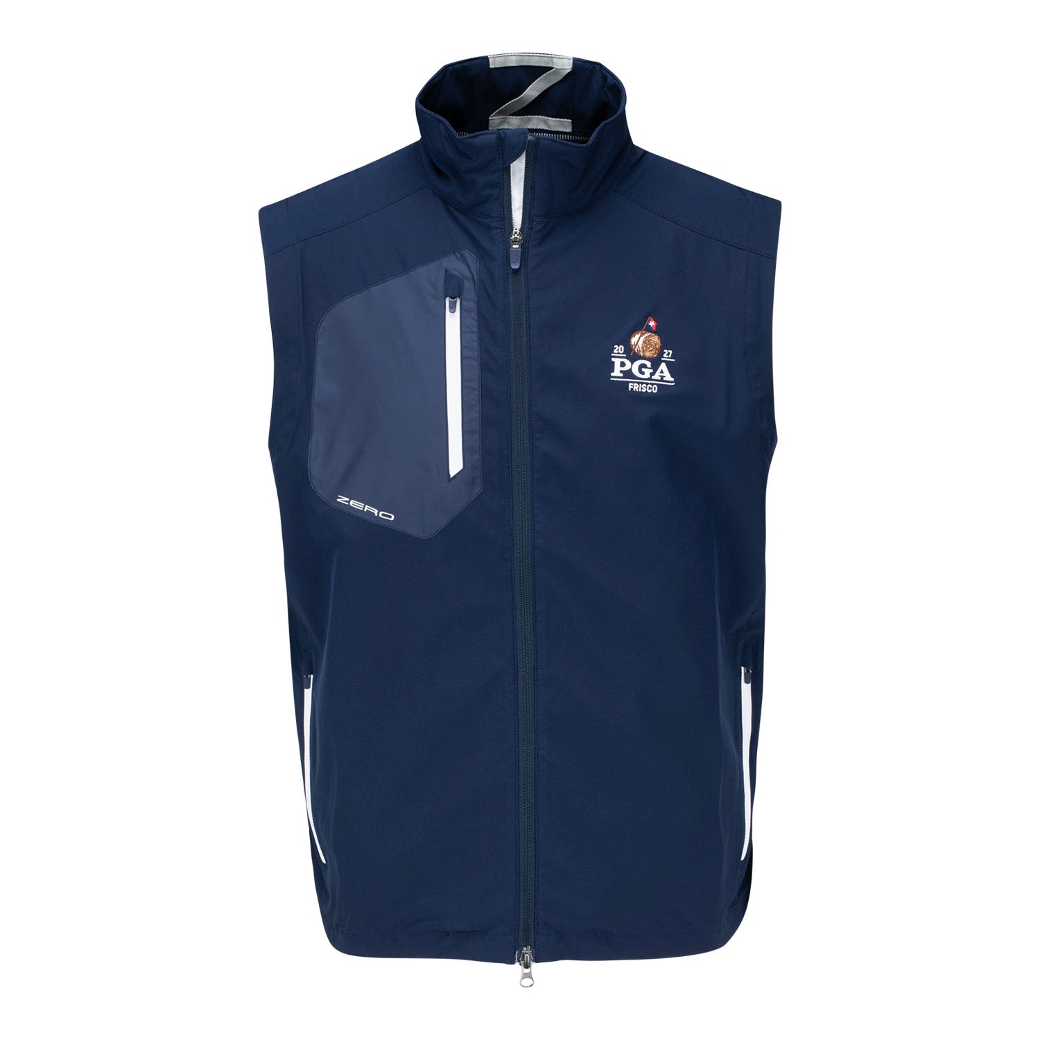 Zero Restriction 2027 PGA Championship Z700 Full Zip Vest in Navy - Front View