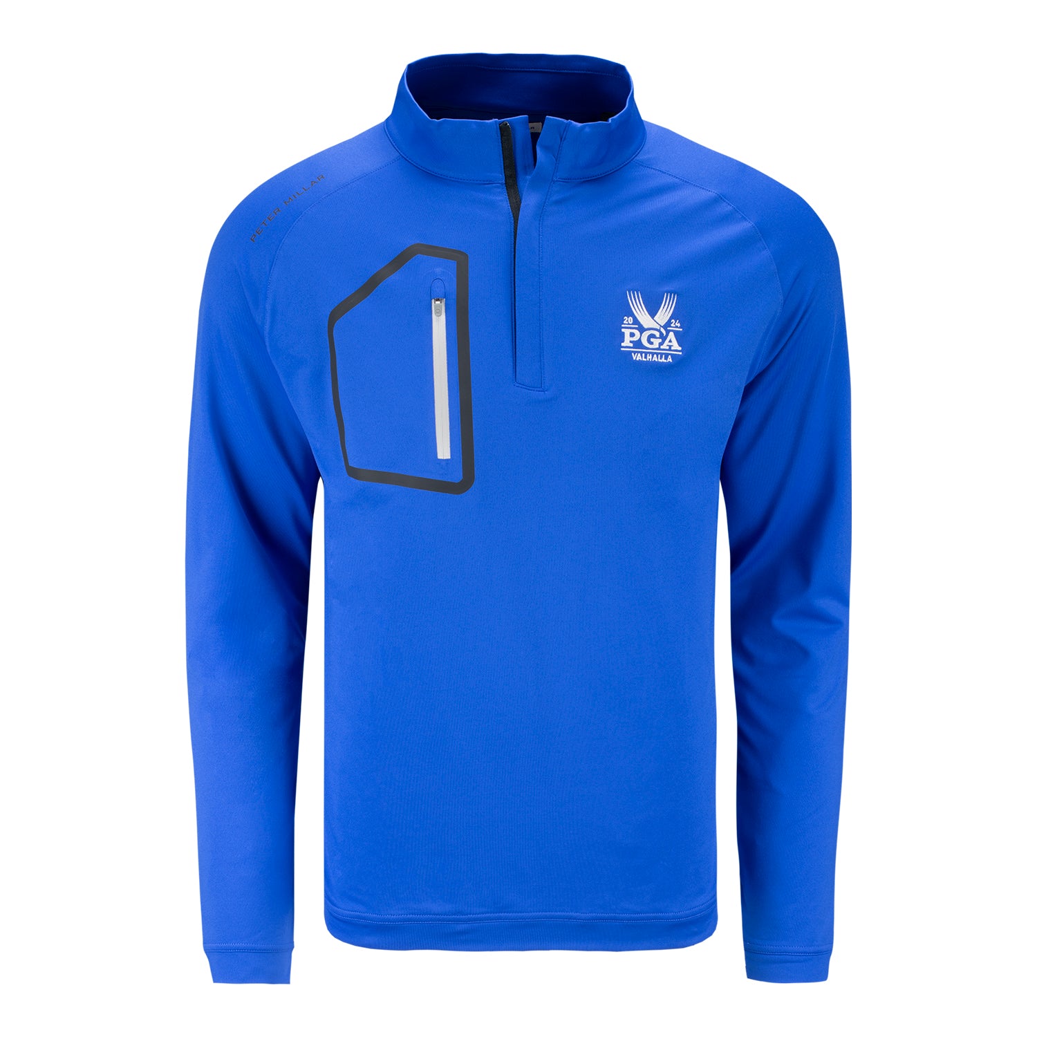 Peter Millar 2024 PGA Championship Men's Forge Quarter Zip in Sapphire - Front View