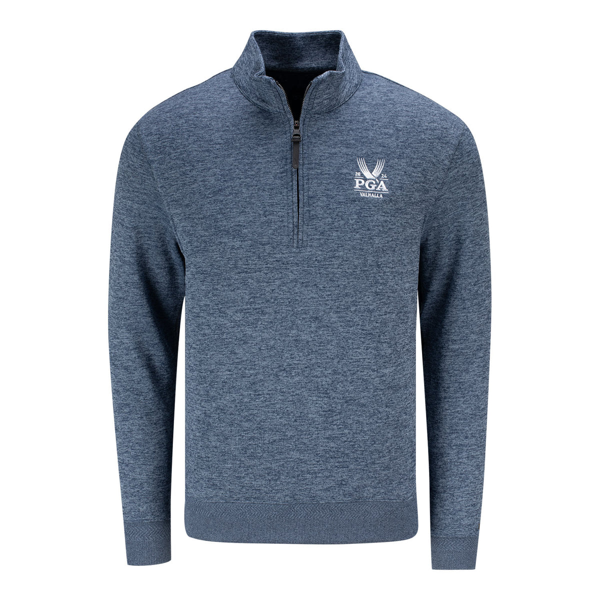 Nike Men&#39;s 2024 PGA Championship Player Half-Zip Pullover in Obsidian - Front View