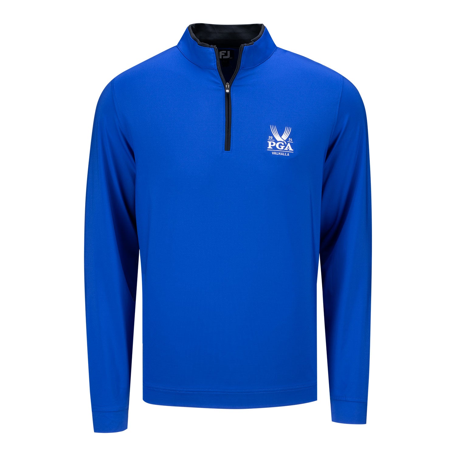 FootJoy 2024 PGA Championship Quarter Zip with Contrast Zipper in Royal - Front View