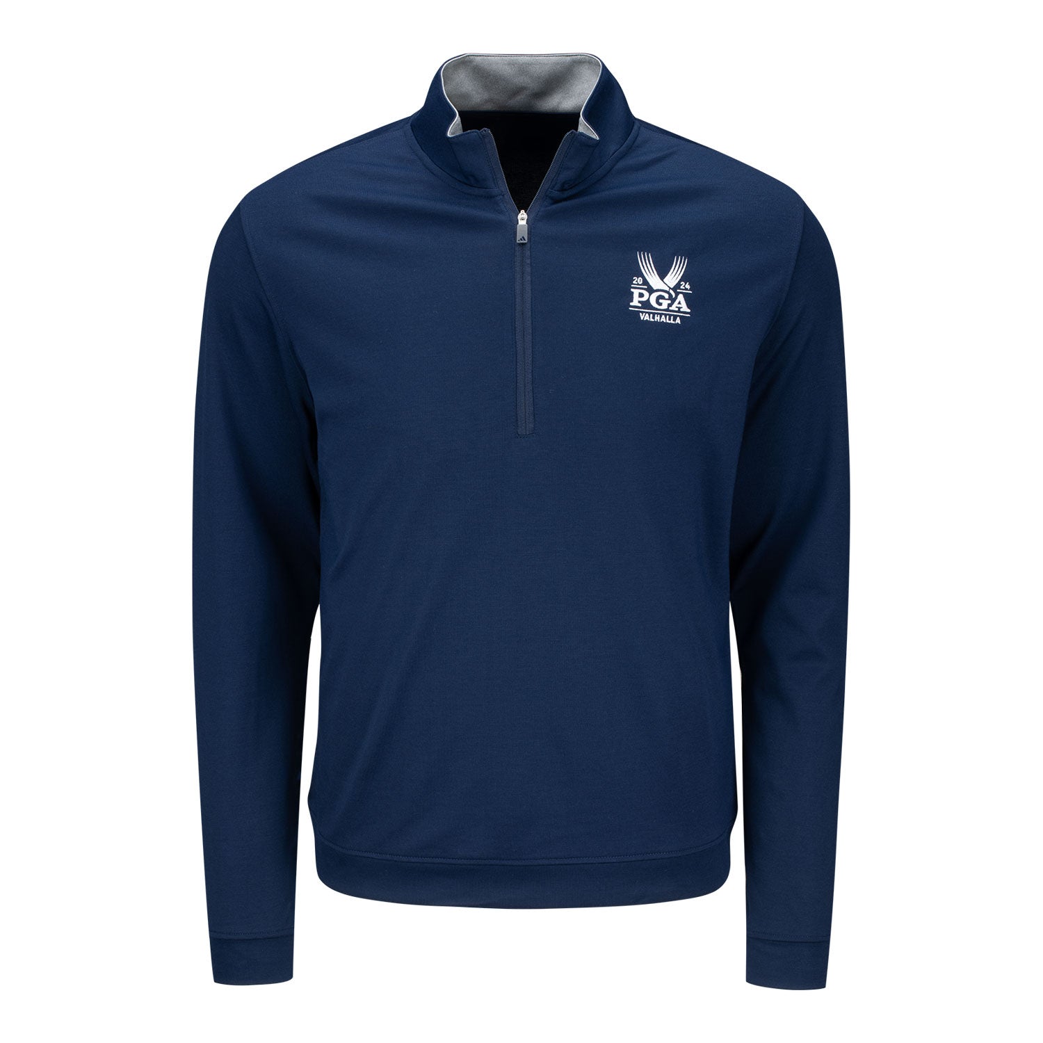 Adidas 2024 PGA Championship Elevated Quarter Zip in Navy - Front View