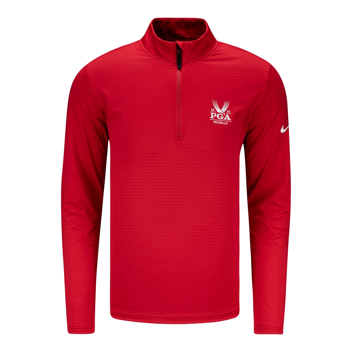 Nike 2024 PGA Championship Victory Performance Half Zip in Red - Front View