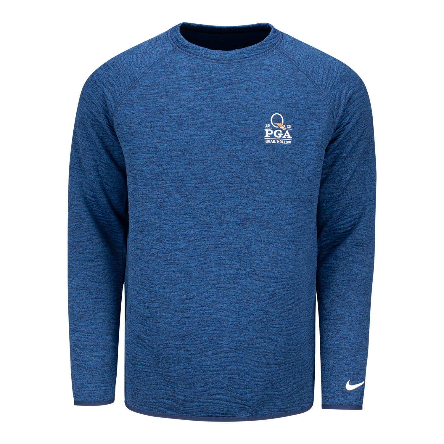 Nike 2025 PGA Championship Tour Quilted Crewneck Pullover in Midnight Navy - Front View