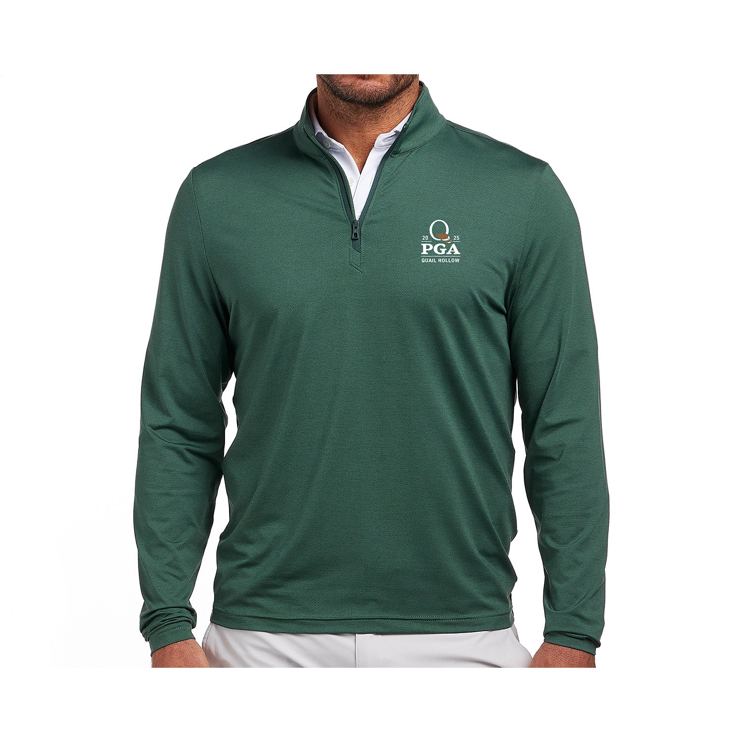 Holderness & Bourne 2025 PGA Championship Bell Performance Pullover in Dark Heathered Sage - Front View