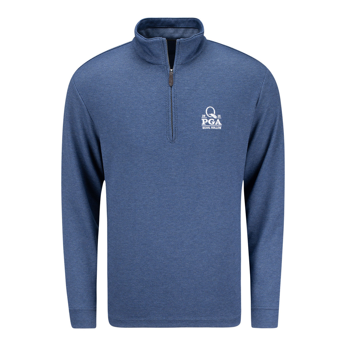 Vineyard Vines 2025 PGA Championship Bluffs Herringbone Quarter Zip in Nautical Navy - Front View