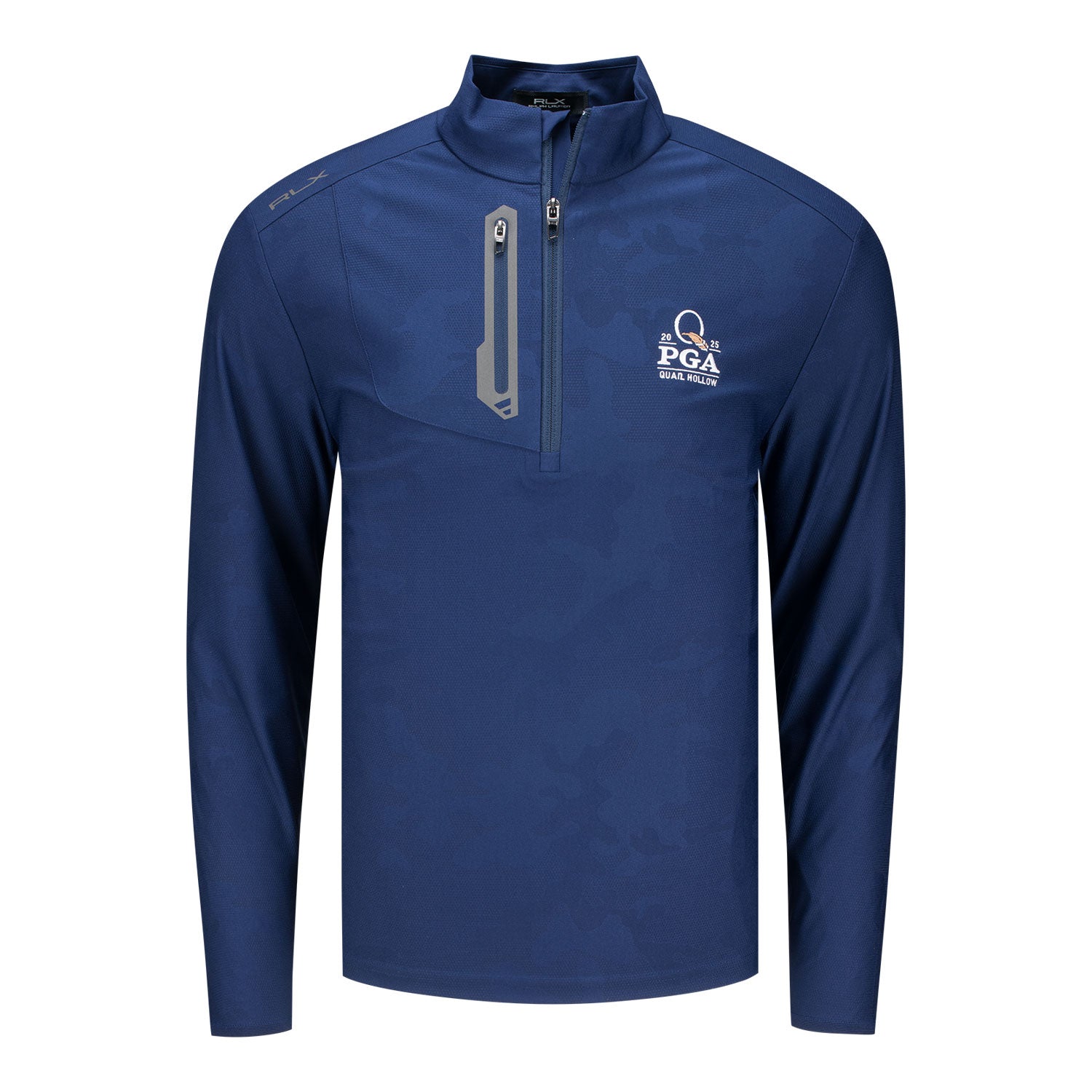 Ralph Lauren 2025 PGA Championship Performance Quarter Zip in Refined Navy Camo - Front View