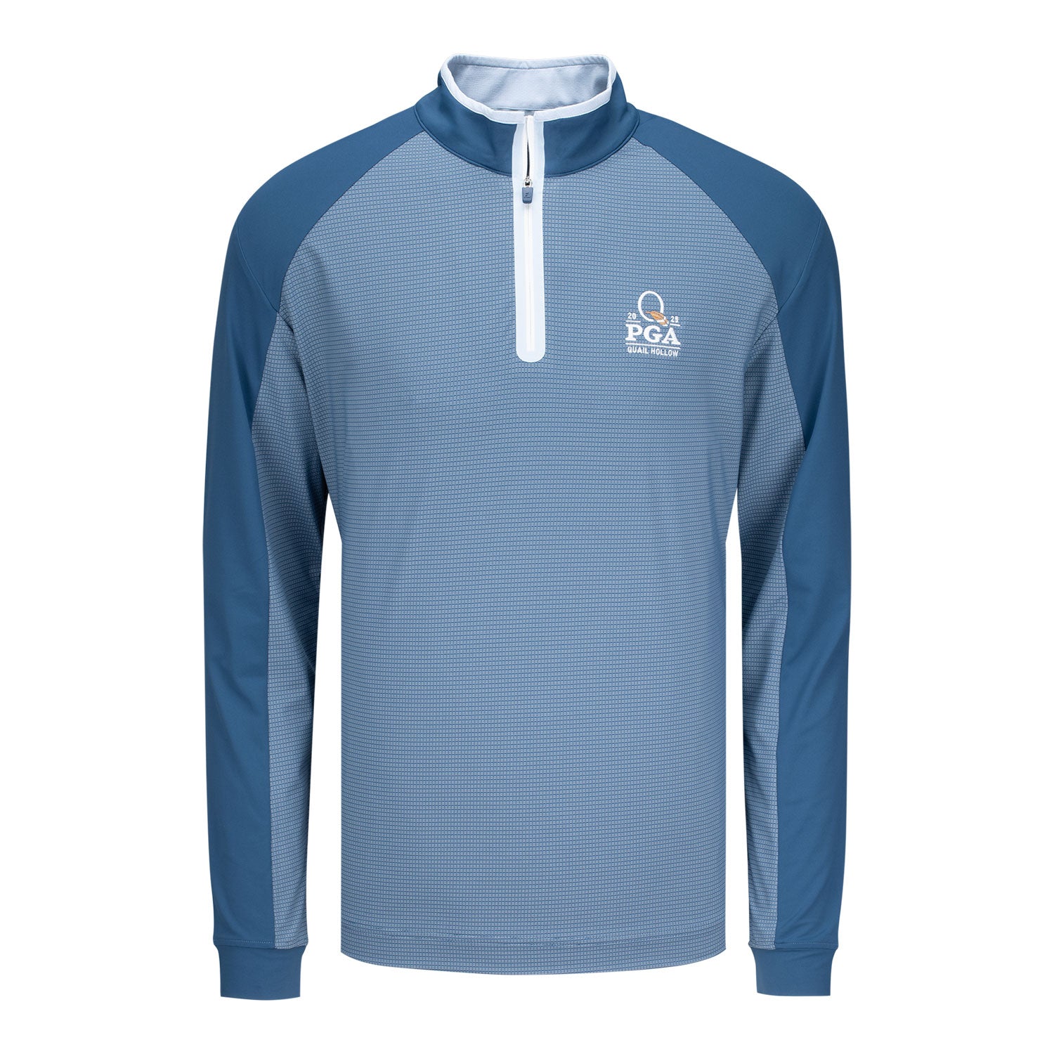 FootJoy 2025 PGA Championship Temposeries Mixed Texture Quarter Zip in Denim - Front View