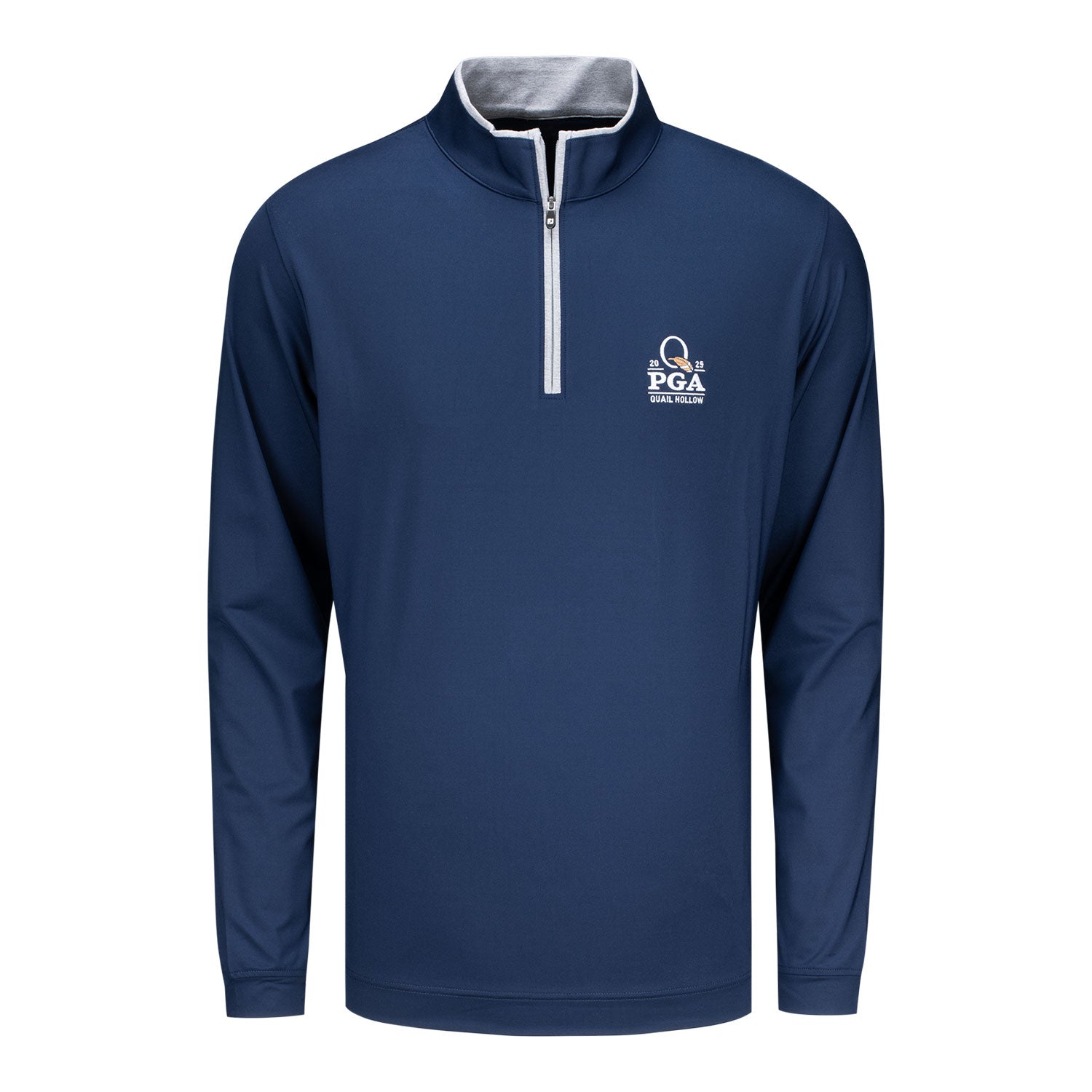 FootJoy 2025 PGA Championship Lightweight Solid Quarter Zip in Navy - Front View