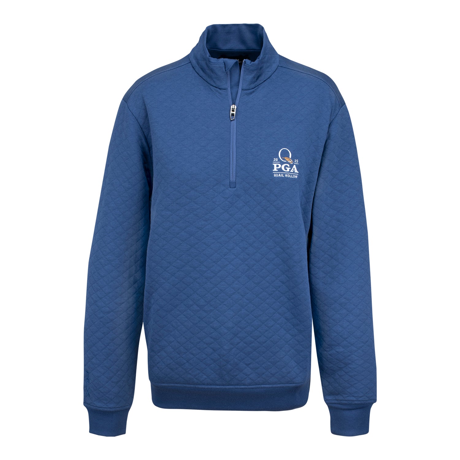 Ralph Lauren 2025 PGA Championship Quilted Double Knit Quarter Zip in Old Royal - Front View