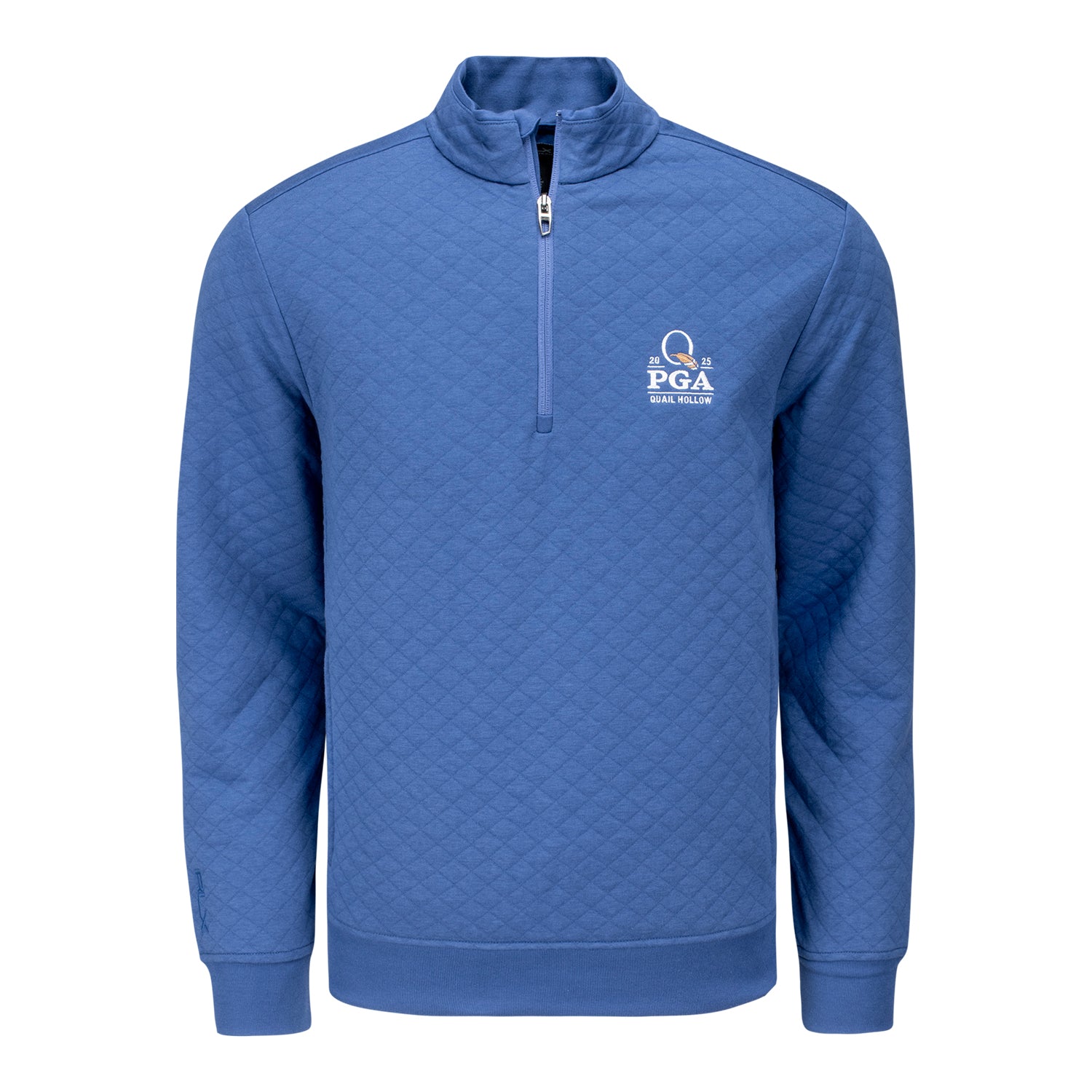 Ralph Lauren 2025 PGA Championship Quilted Double Knit Quarter Zip in Old Royal - Front View