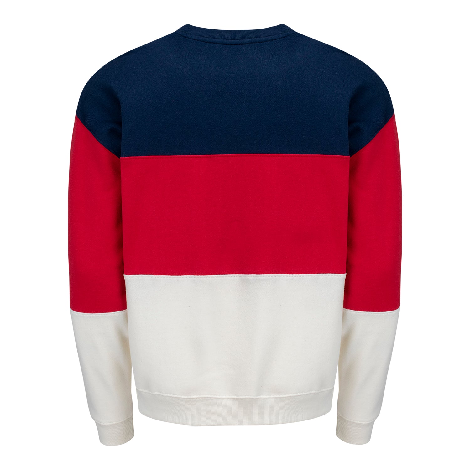 '47 Brand 2025 PGA Championship On Five Maximalist Crew Sweatshirt in Atlas Blue, Racer Red, and White - Front View