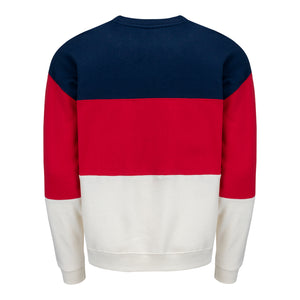 '47 Brand 2025 PGA Championship On Five Maximalist Crew Sweatshirt in Atlas Blue, Racer Red, and White - Back View