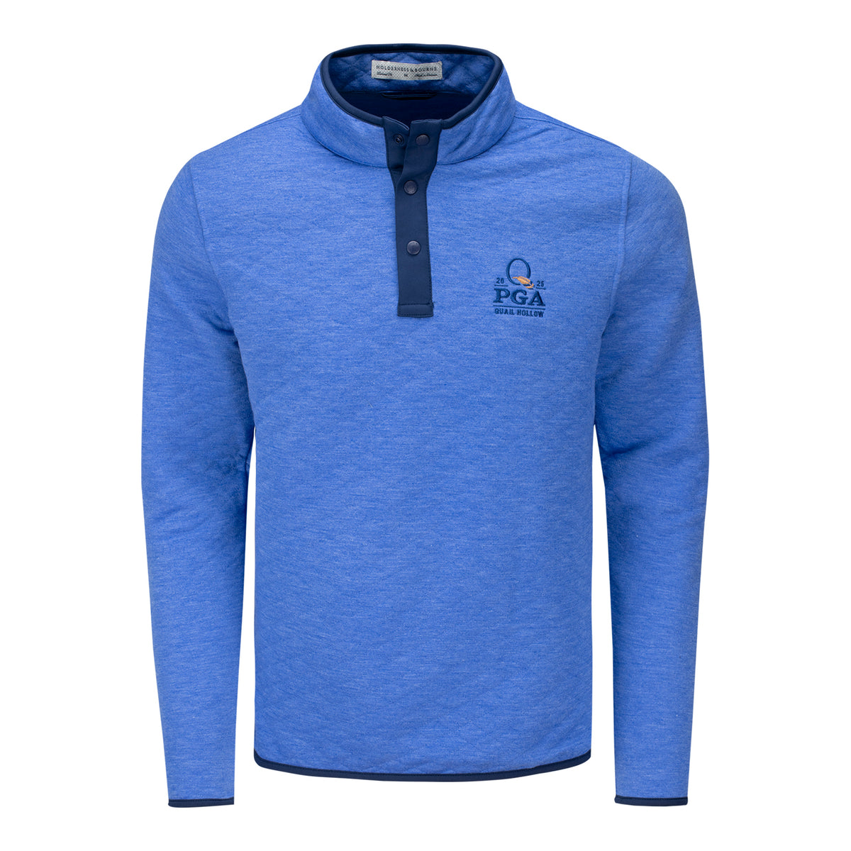 Holderness &amp; Bourne 2025 PGA Championship Sullivan Quilted Quarter Snap in Marlin Blue - Front View