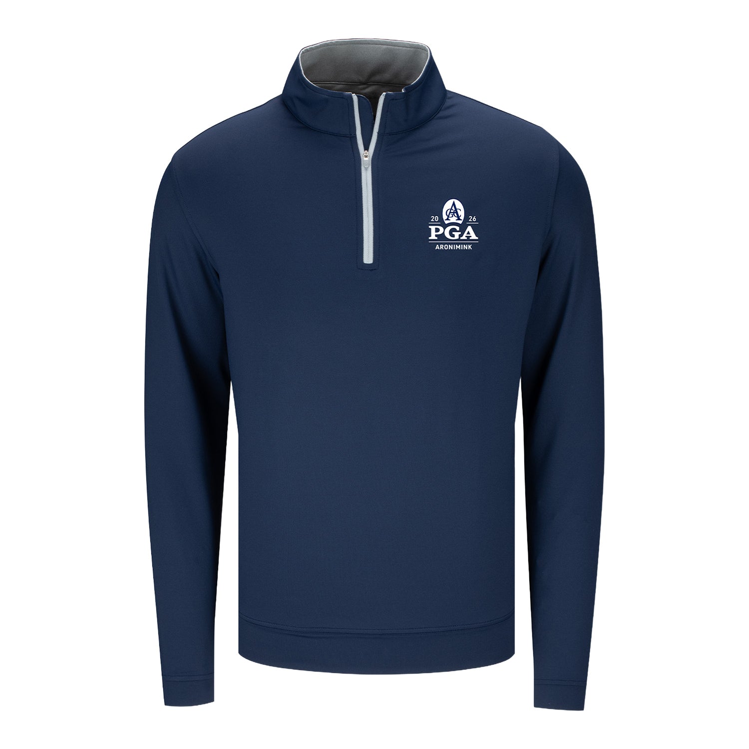 Peter Millar 2026 PGA Championship Solid Perth Quarter Zip in Navy - Front View