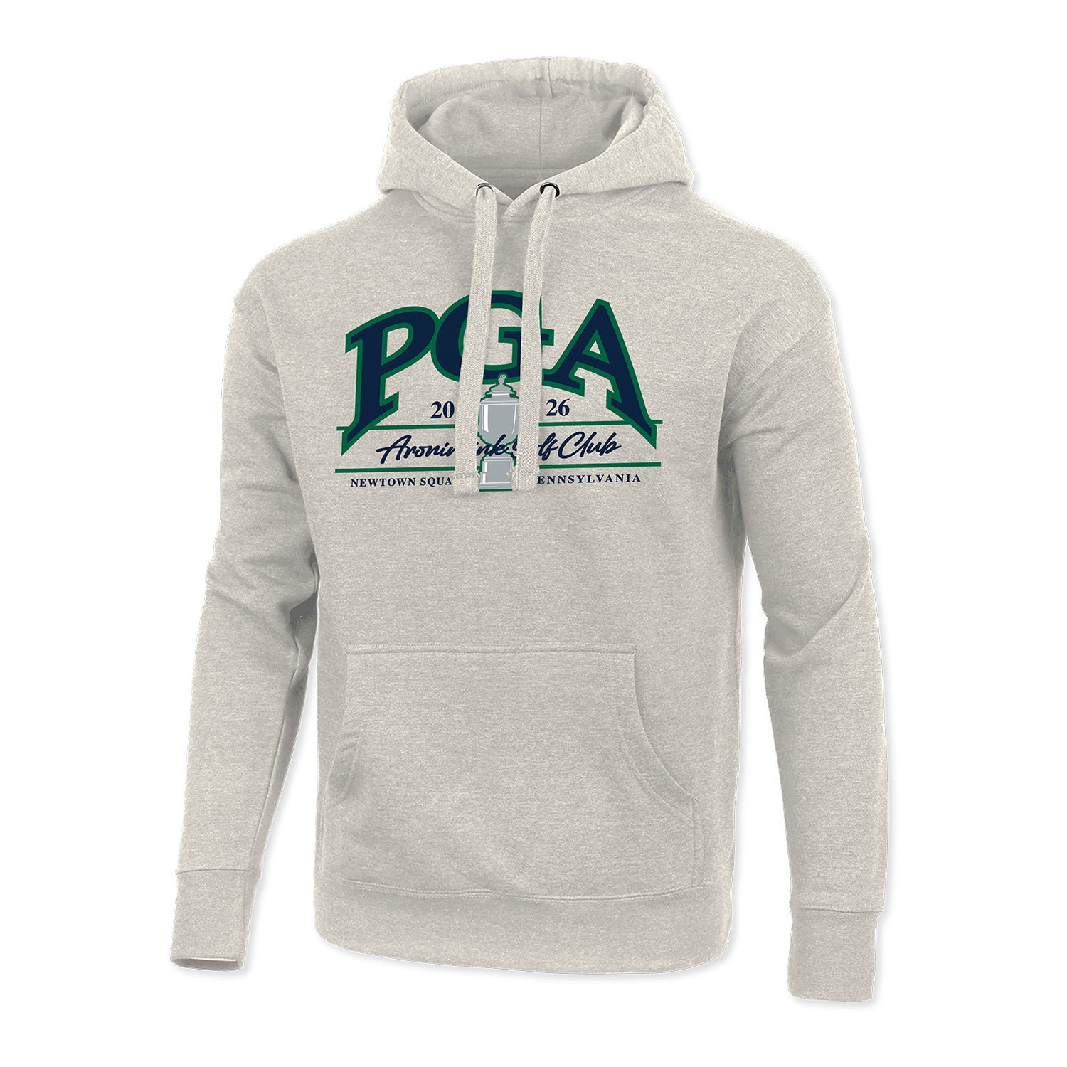 Ahead 2026 PGA Championship Applique Hoodie in Oatmeal Heather - Front View