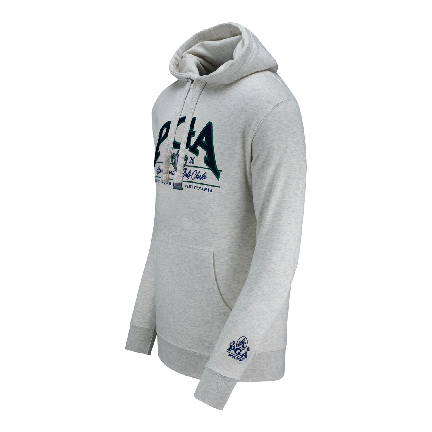 Ahead 2026 PGA Championship Applique Hoodie in Oatmeal Heather - Front View