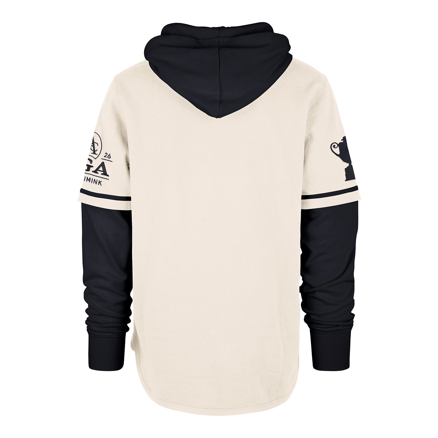 '47 Brand 2026 PGA Championship Trifecta Shortstop Pullover Hoodie in Cream and Fall Navy - Front View