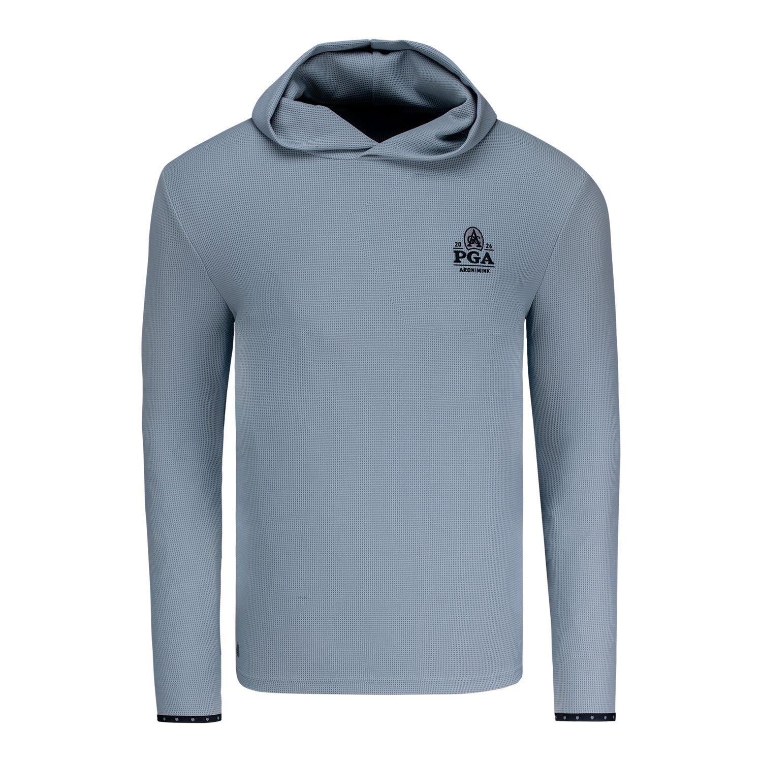 Greyson 2026 PGA Championship Traverse Waffle Hoodie in Grey - Front View
