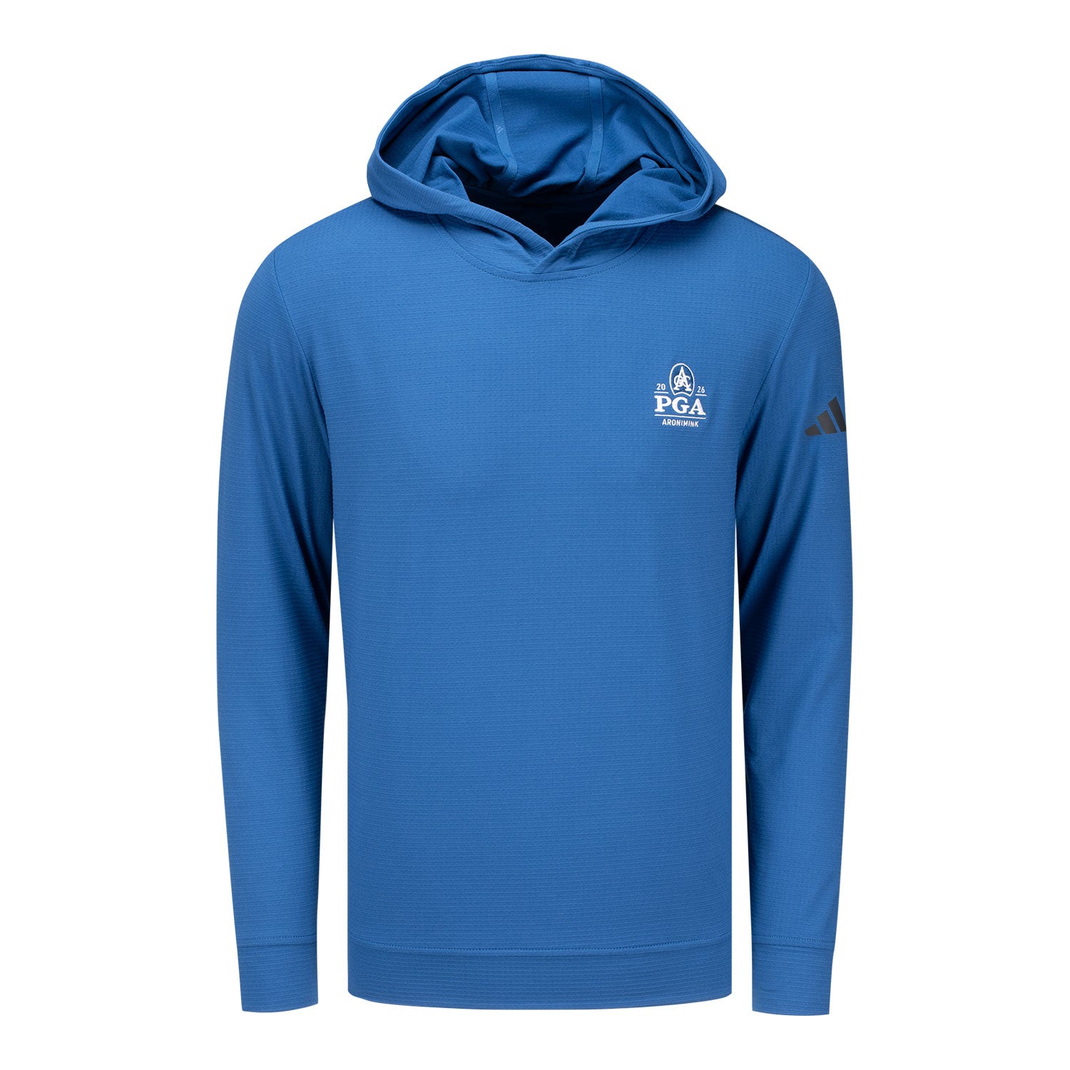 Adidas 2026 PGA Championship Ultimate365 Elevated Pullover Hoodie in Dusky Petrol Blue - Front View