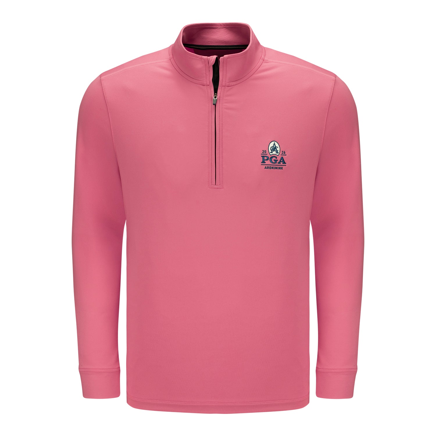 Vineyard Vines 2026 PGA Championship Performance Clubhouse Quarter Zip in Mariner Red - Front View