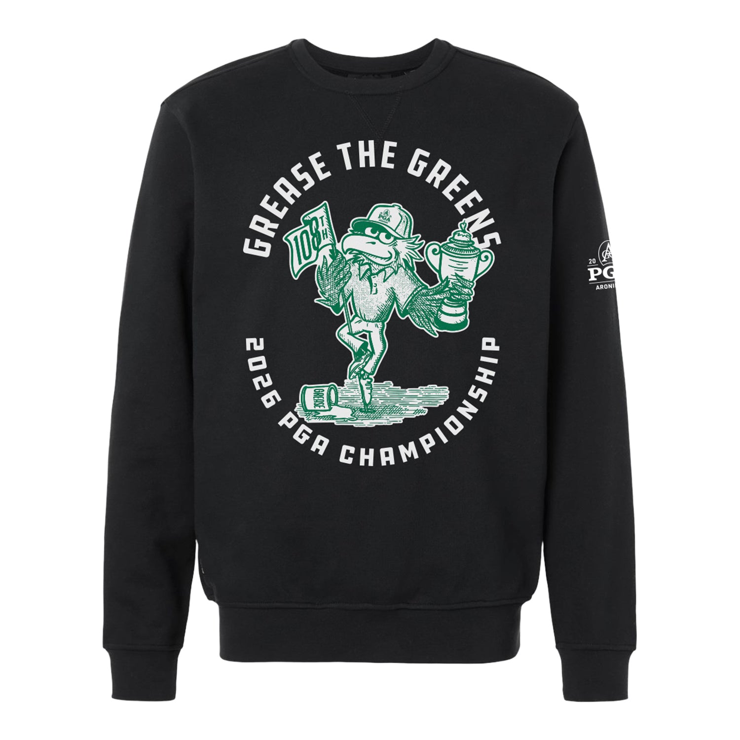 Underdog 2026 PGA Championship Grease the Greens Crewneck in Black - Front View
