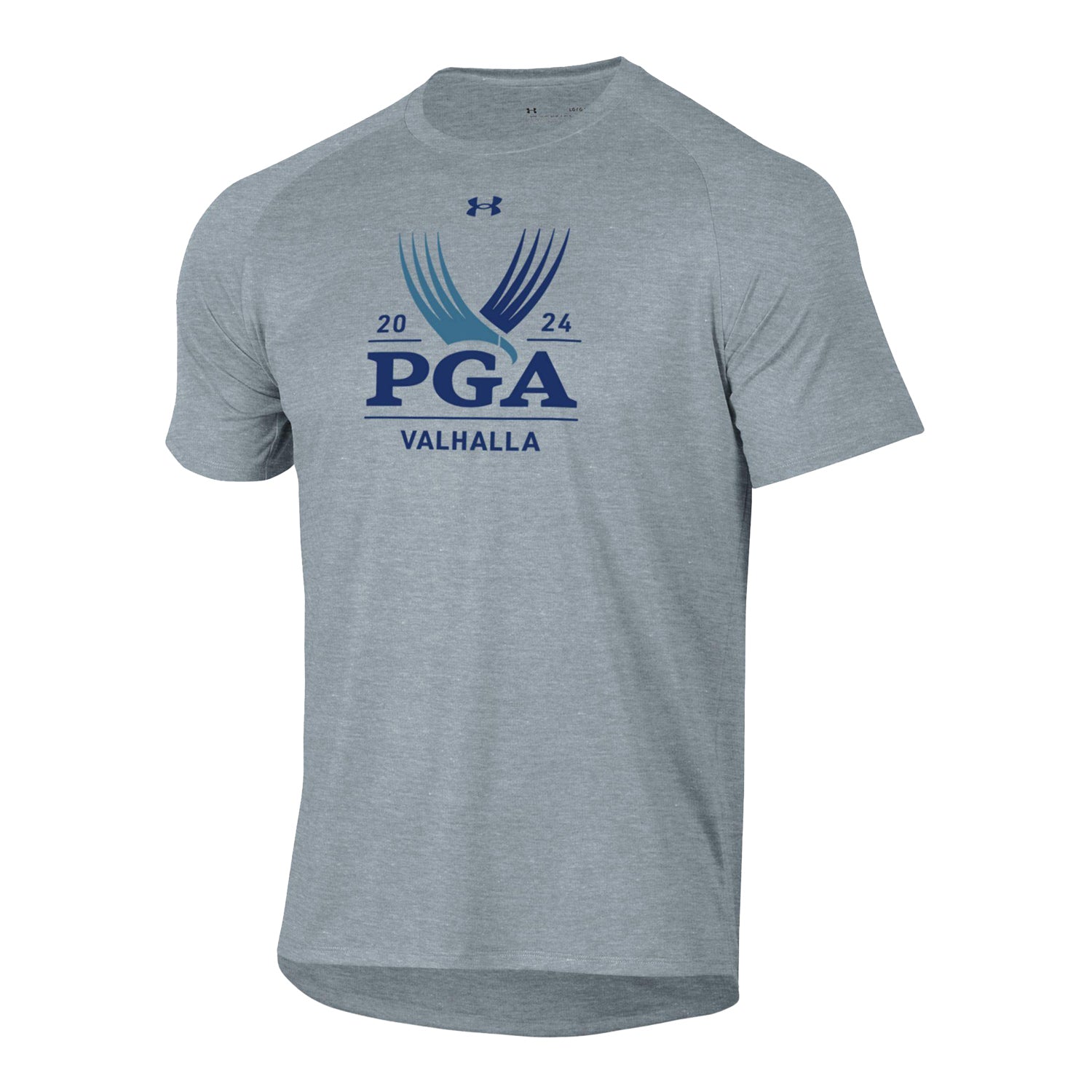 Under Armour 2024 PGA Championship Official Logo Performance T-Shirt in Heather Grey - Front View