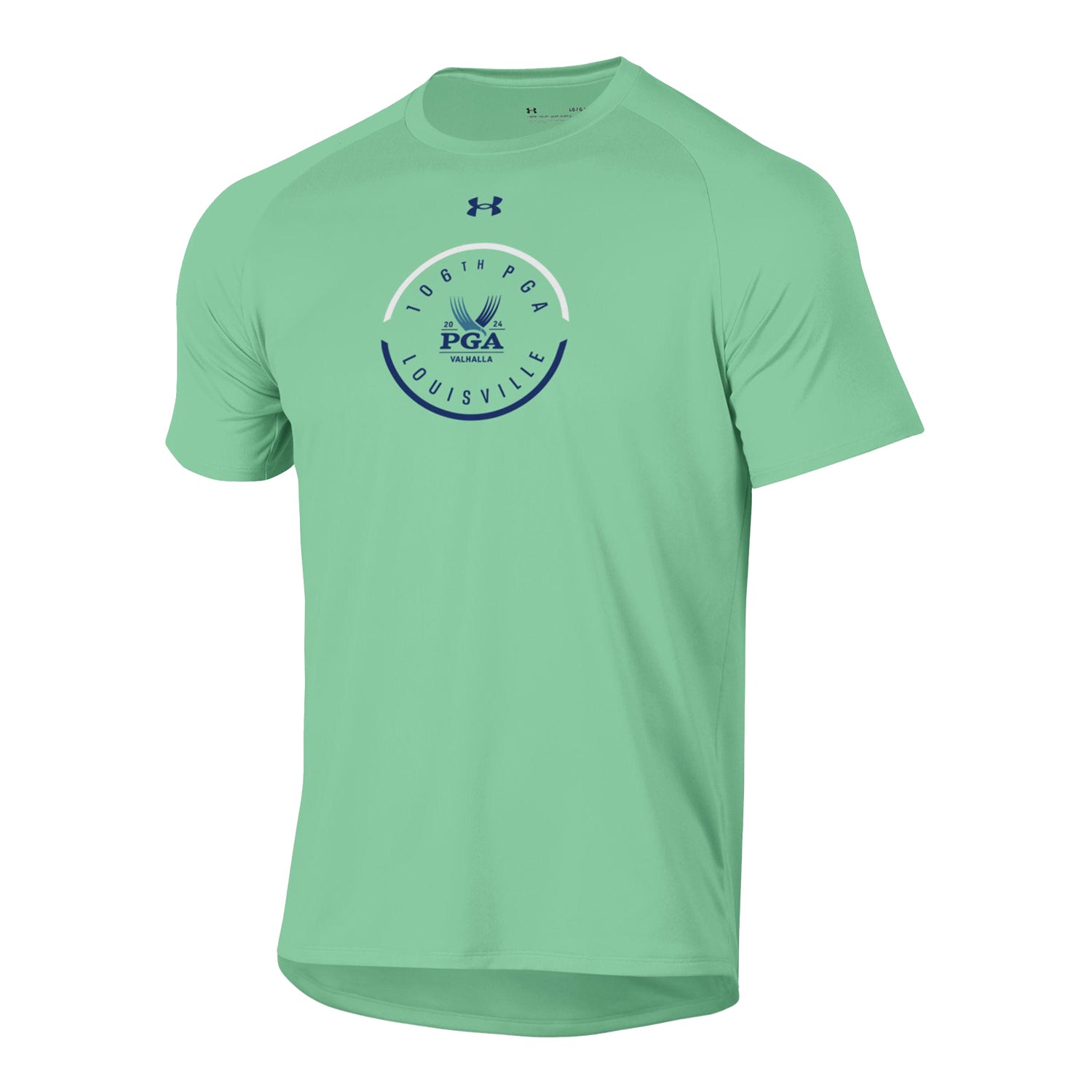 Under Armour 2024 PGA Championship 106th PGA Circle Performance T-Shirt in Light Green - Front View