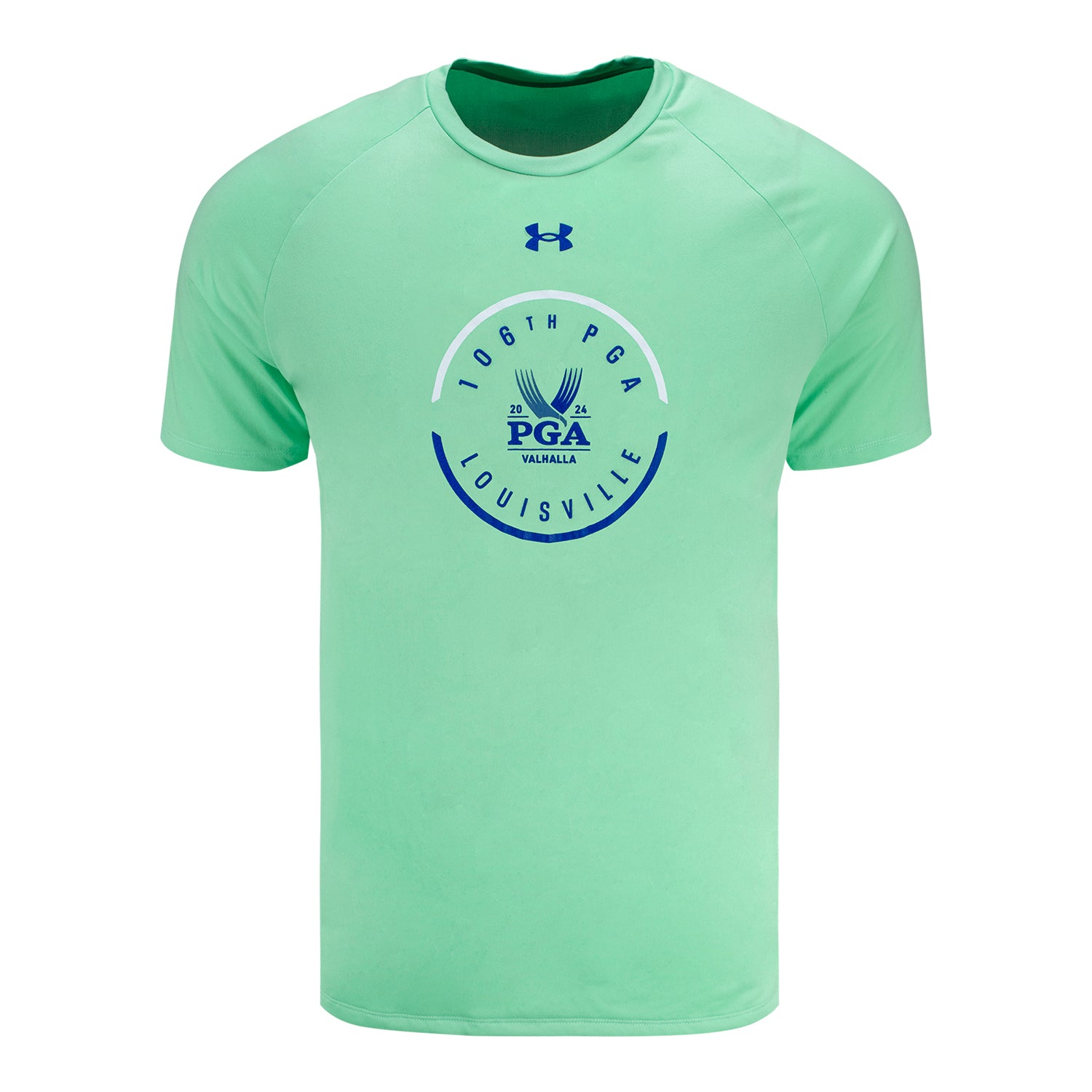 Under Armour 2024 PGA Championship 106th PGA Circle Performance T-Shirt in Light Green - Front View