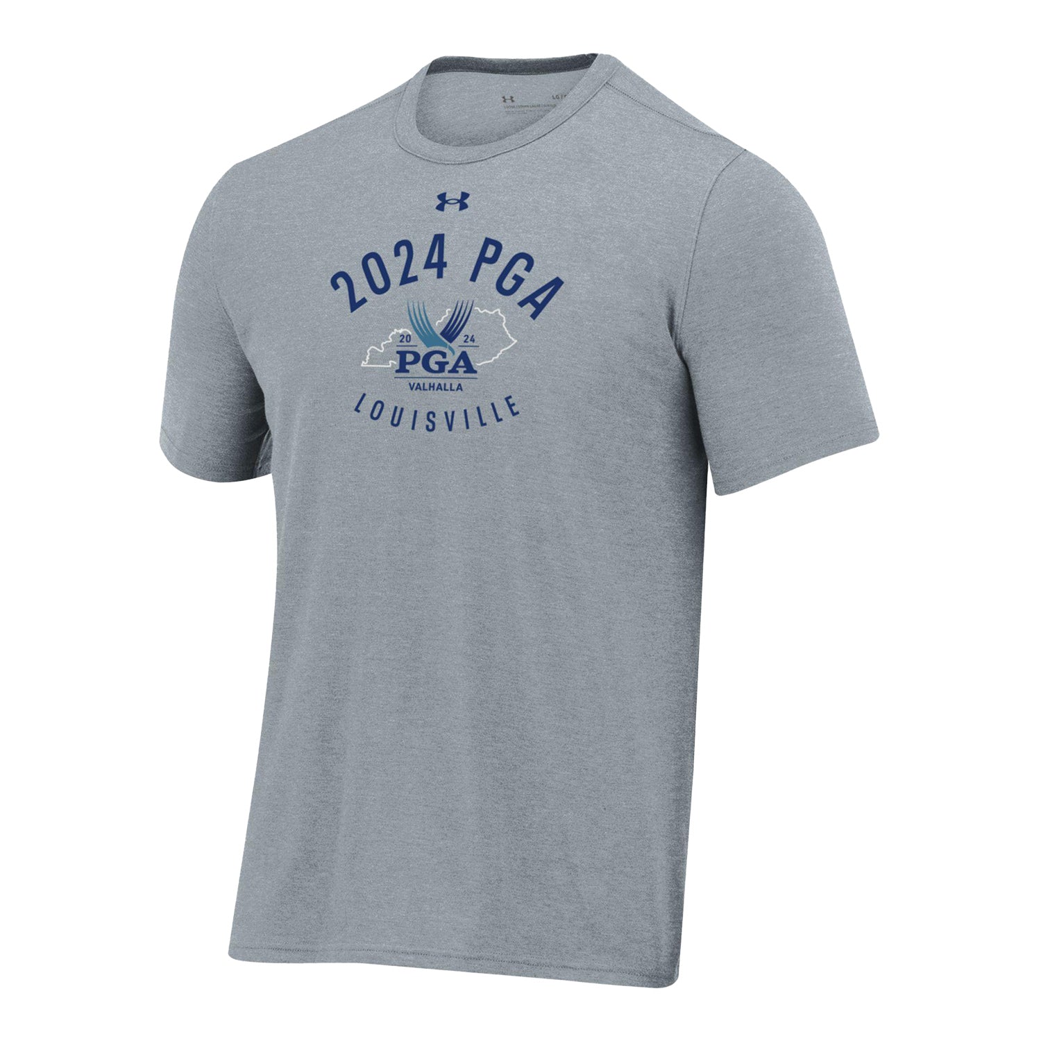 Under Armour 2024 PGA Championship Kentucky Outline T-Shirt in Light Heather Grey - Front View