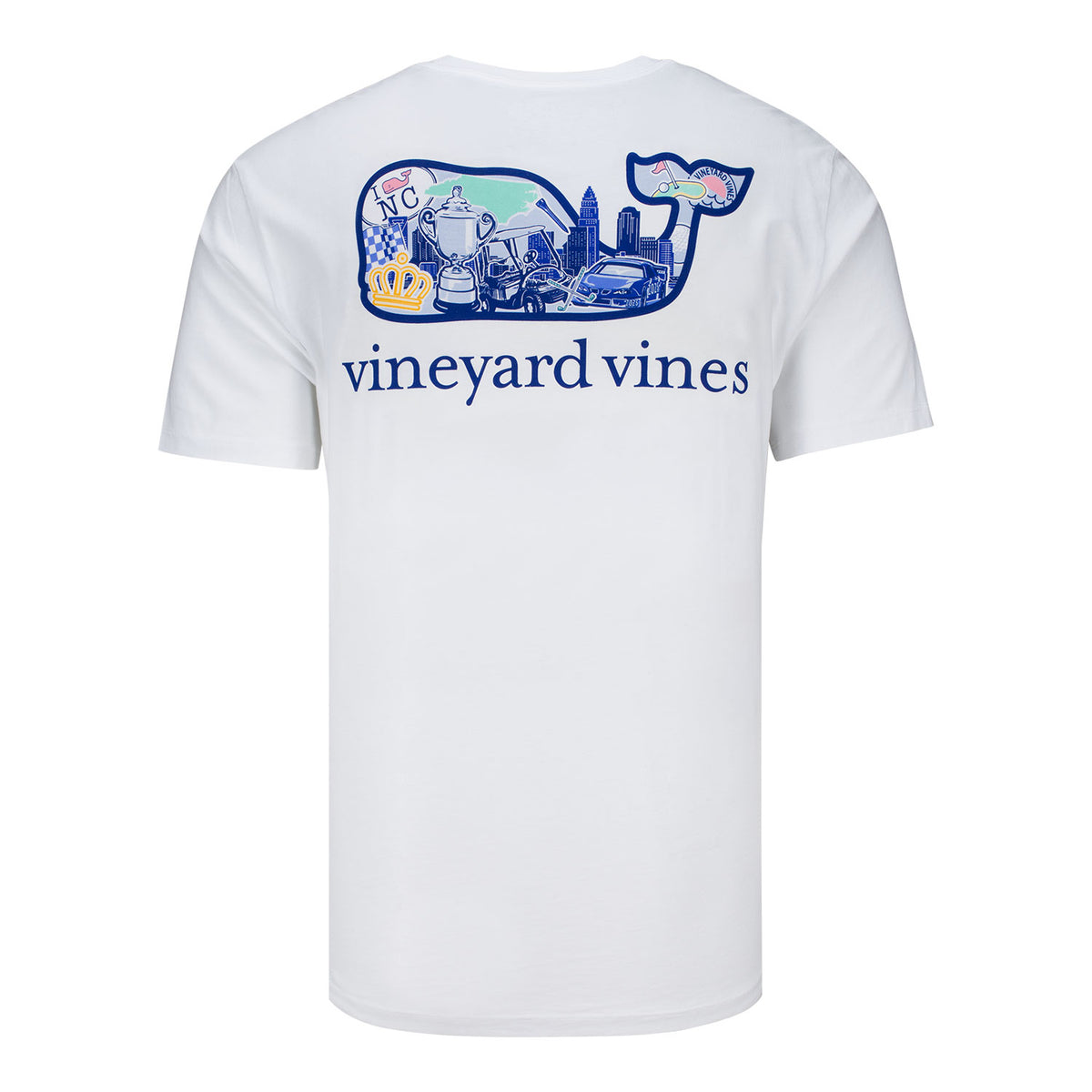 Vineyard Vines 2025 PGA Championship Charlotte Whale T-Shirt in White - Back View