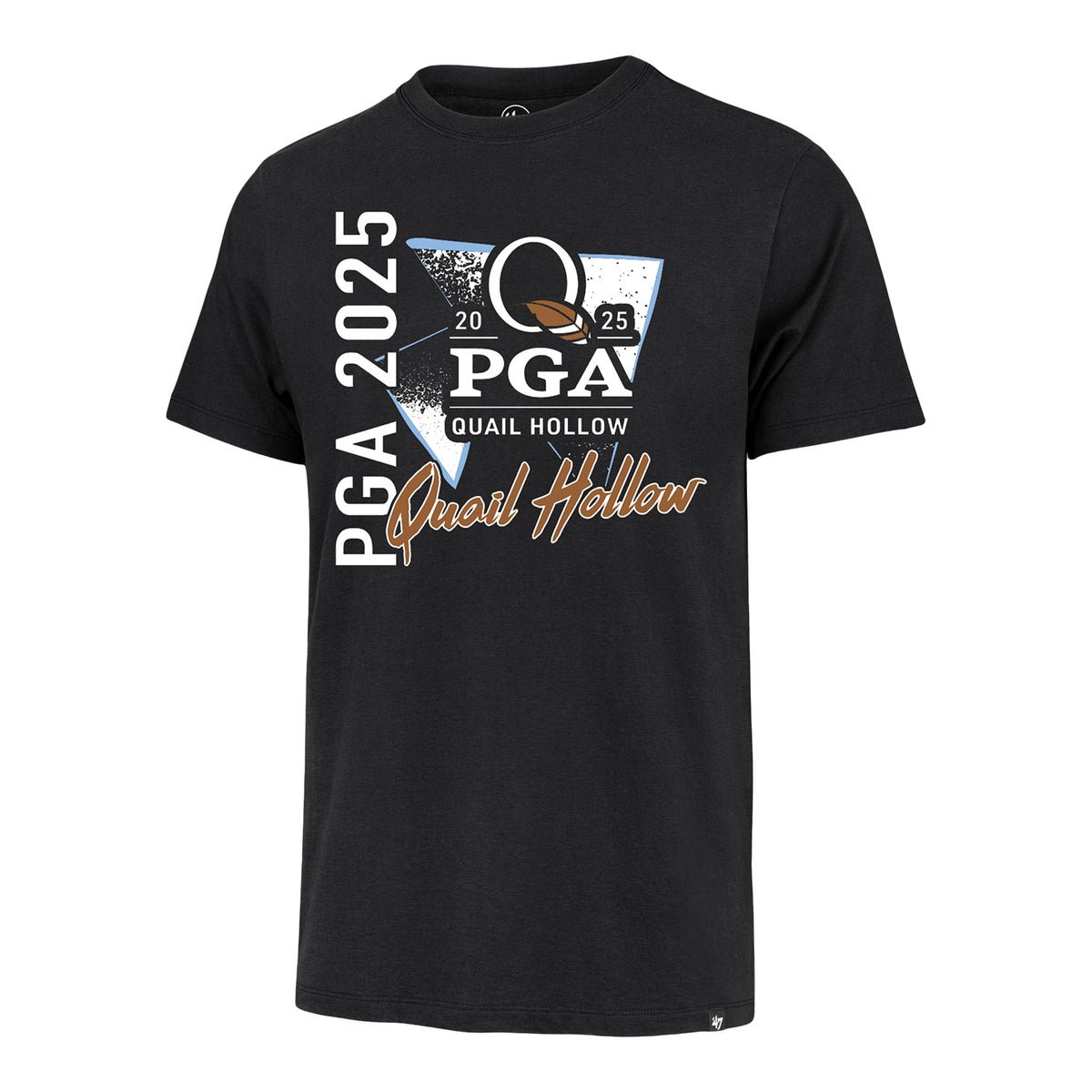 &#39;47 Brand 2025 PGA Championship Quail Hollow T-Shirt in Black - Front View